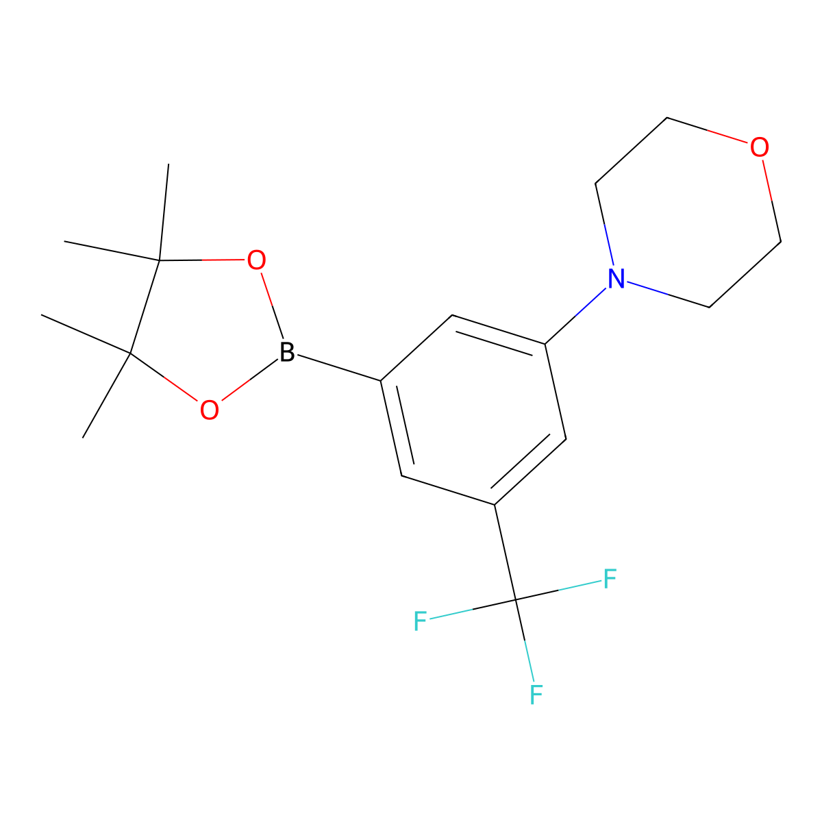 4-(3-(4,4,5,5-Tetramethyl-1,3,2-dioxaborolan-2-YL)-5-(trifluoromethyl)phenyl)morpholine molecular structure, CAS 651014-91-4