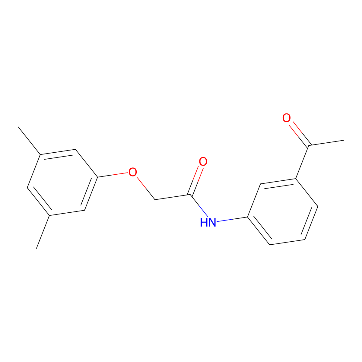 N-(3-acetylphenyl)-2-(3,5-dimethylphenoxy)acetamide molecular structure, CAS 651017-49-1