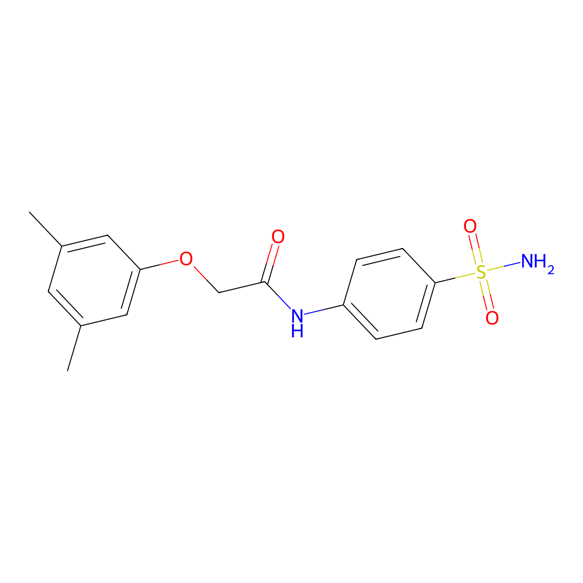 2-(3,5-dimethylphenoxy)-N-(4-sulfamoylphenyl)acetamide molecular structure, CAS 651017-55-9