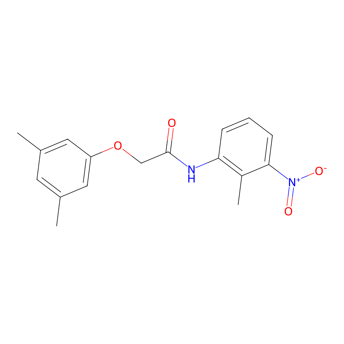 2-(3,5-dimethylphenoxy)-N-(2-methyl-3-nitrophenyl)acetamide molecular structure, CAS 651017-59-3
