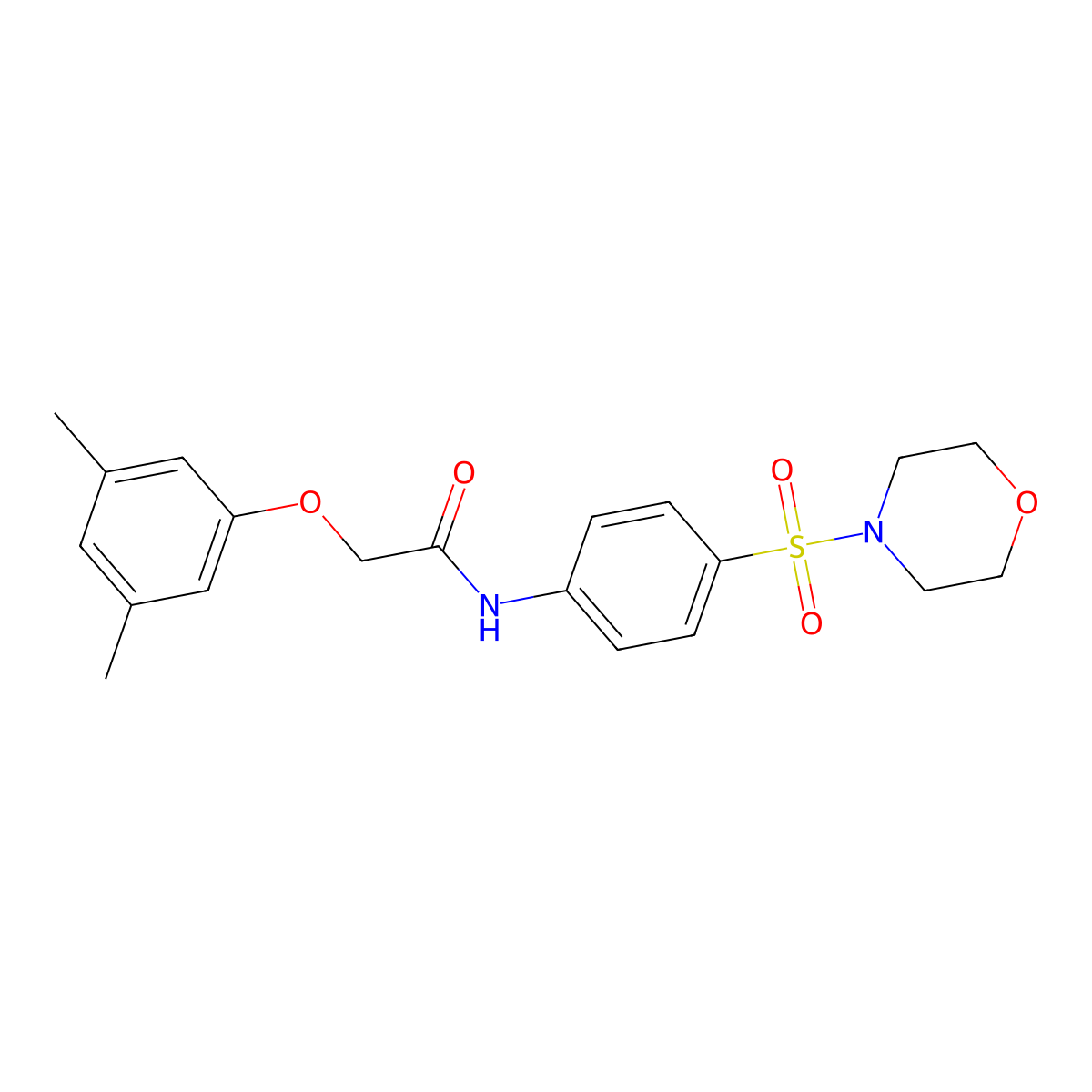 2-(3,5-dimethylphenoxy)-N-[4-(4-morpholinylsulfonyl)phenyl]acetamide molecular structure, CAS 651017-68-4