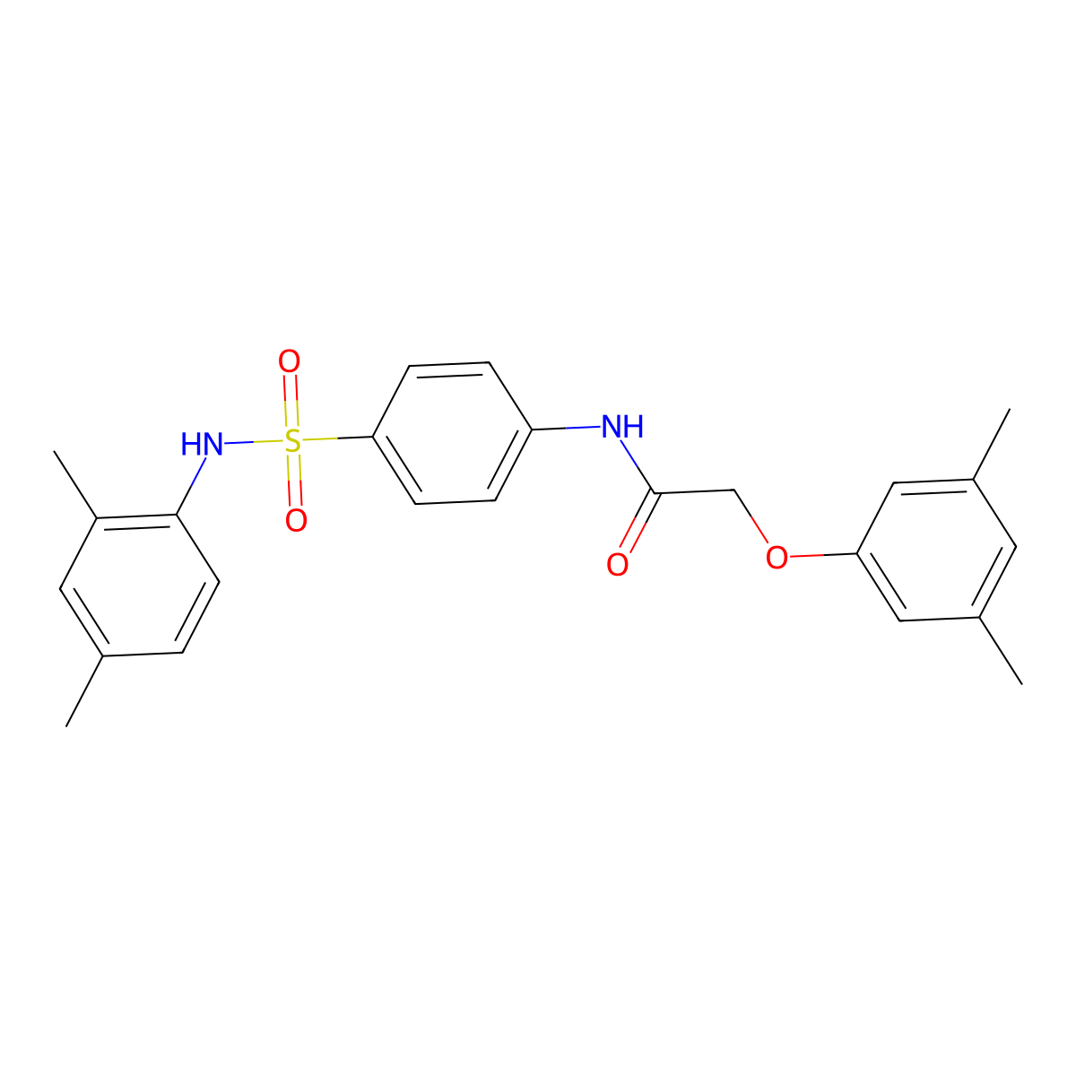 2-(3,5-dimethylphenoxy)-N-[4-[(2,4-dimethylphenyl)sulfamoyl]phenyl]acetamide molecular structure, CAS 651017-72-0