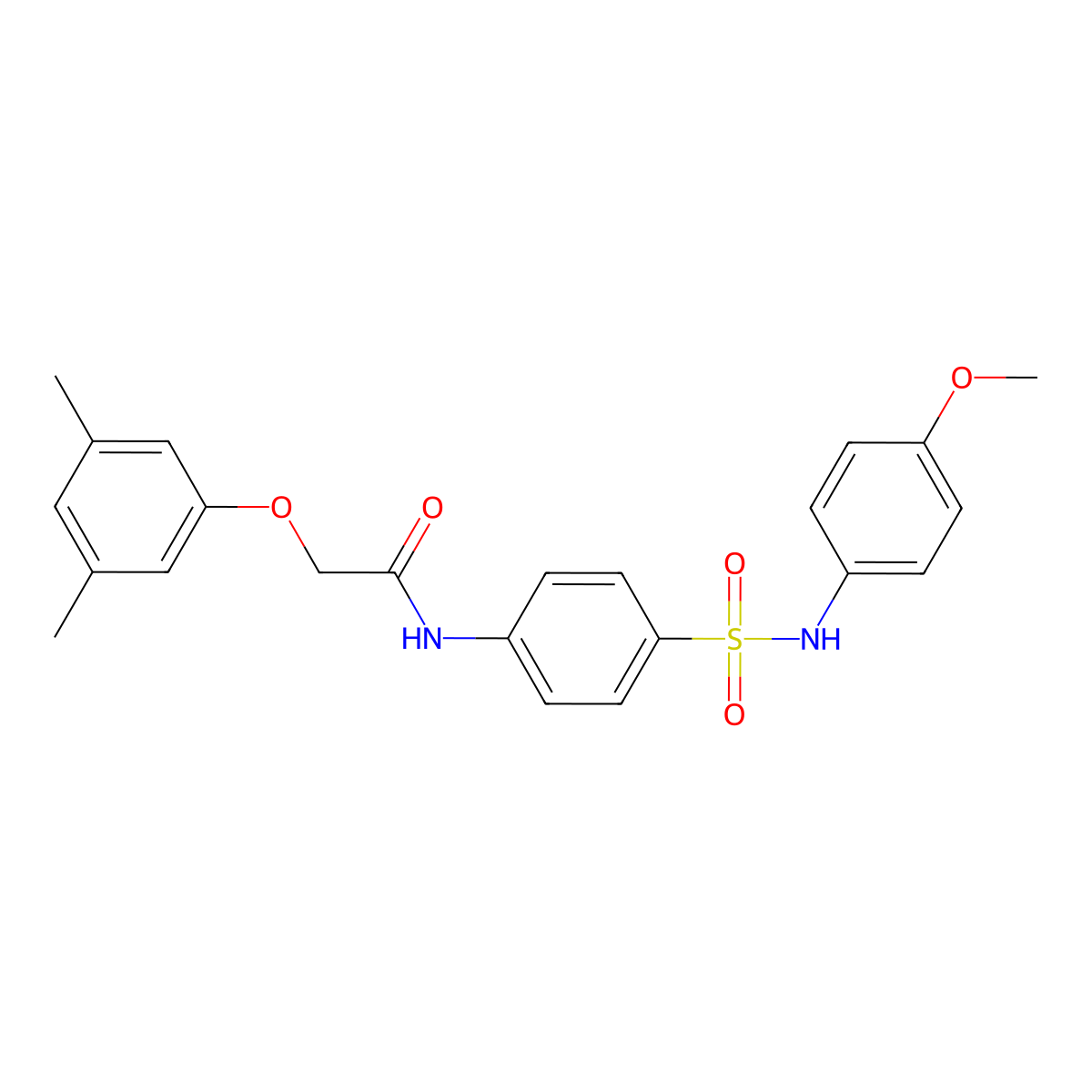 2-(3,5-dimethylphenoxy)-N-[4-[(4-methoxyphenyl)sulfamoyl]phenyl]acetamide molecular structure, CAS 651017-77-5