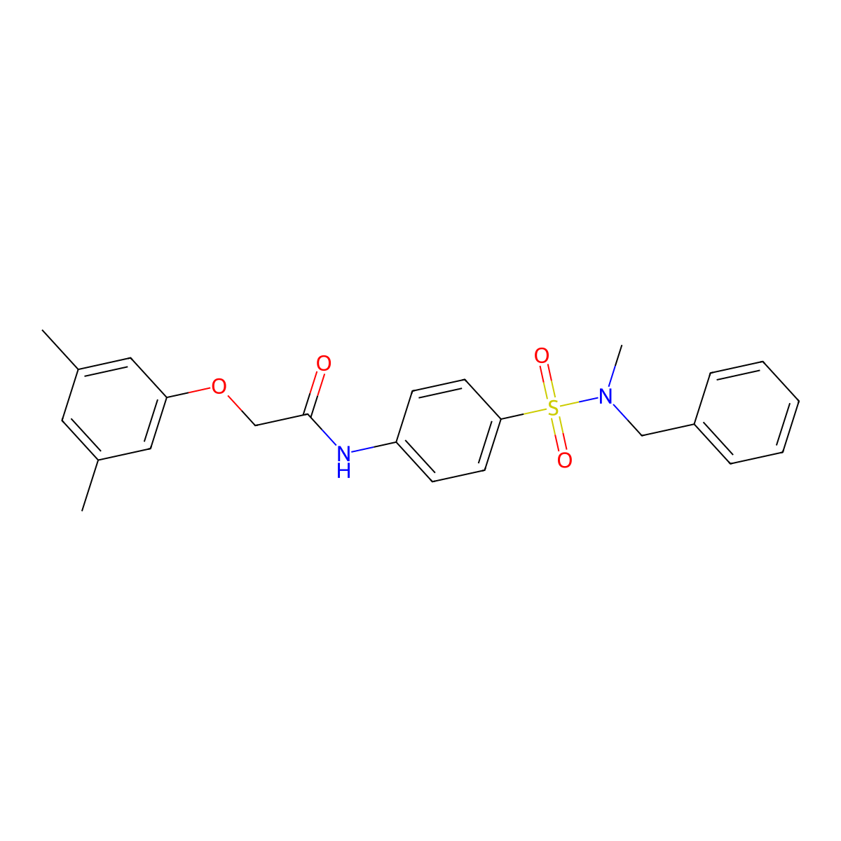 N-(4-{[benzyl(methyl)amino]sulfonyl}phenyl)-2-(3,5-dimethylphenoxy)acetamide molecular structure, CAS 651017-79-7