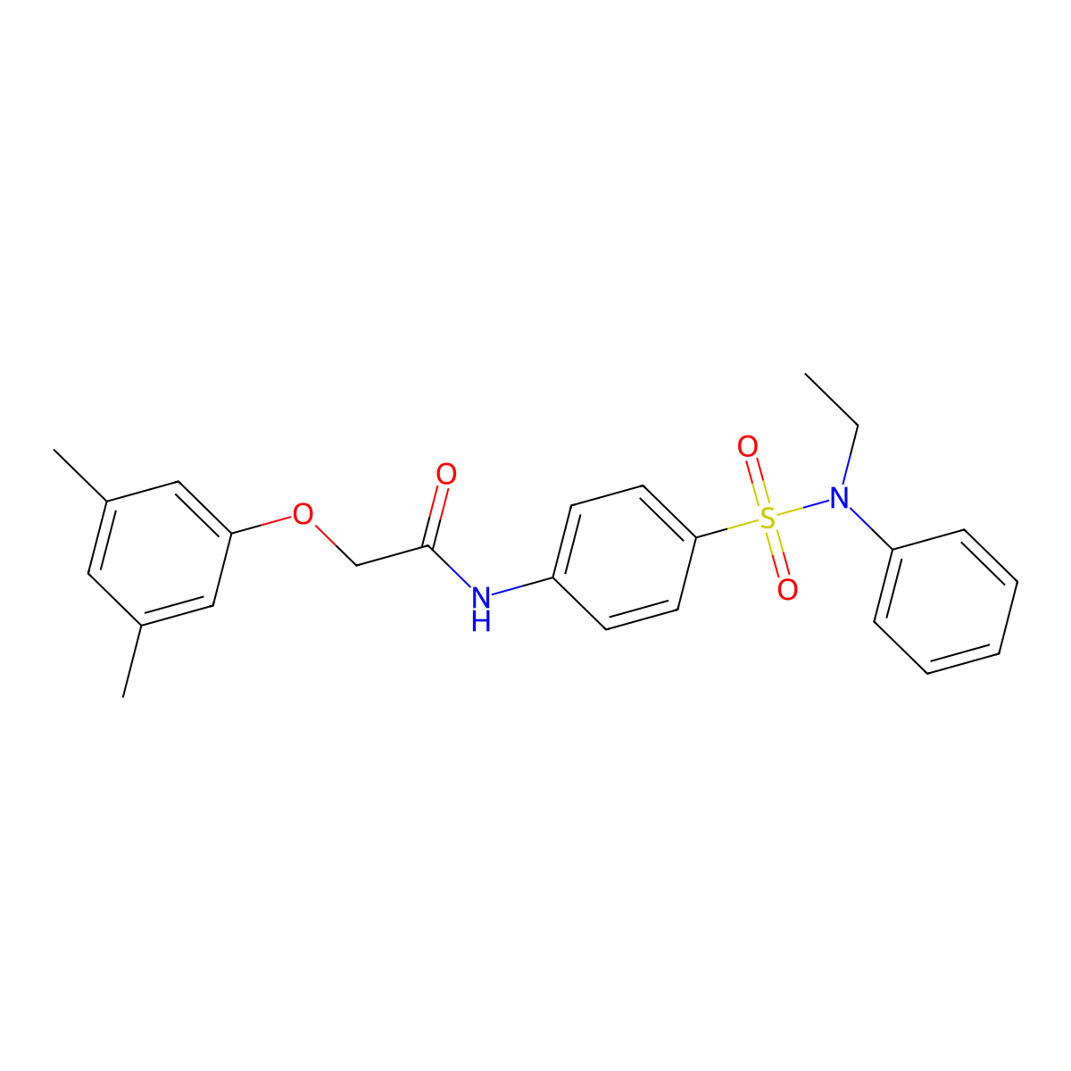 2-(3,5-dimethylphenoxy)-N-[4-[ethyl(phenyl)sulfamoyl]phenyl]acetamide molecular structure, CAS 651017-81-1