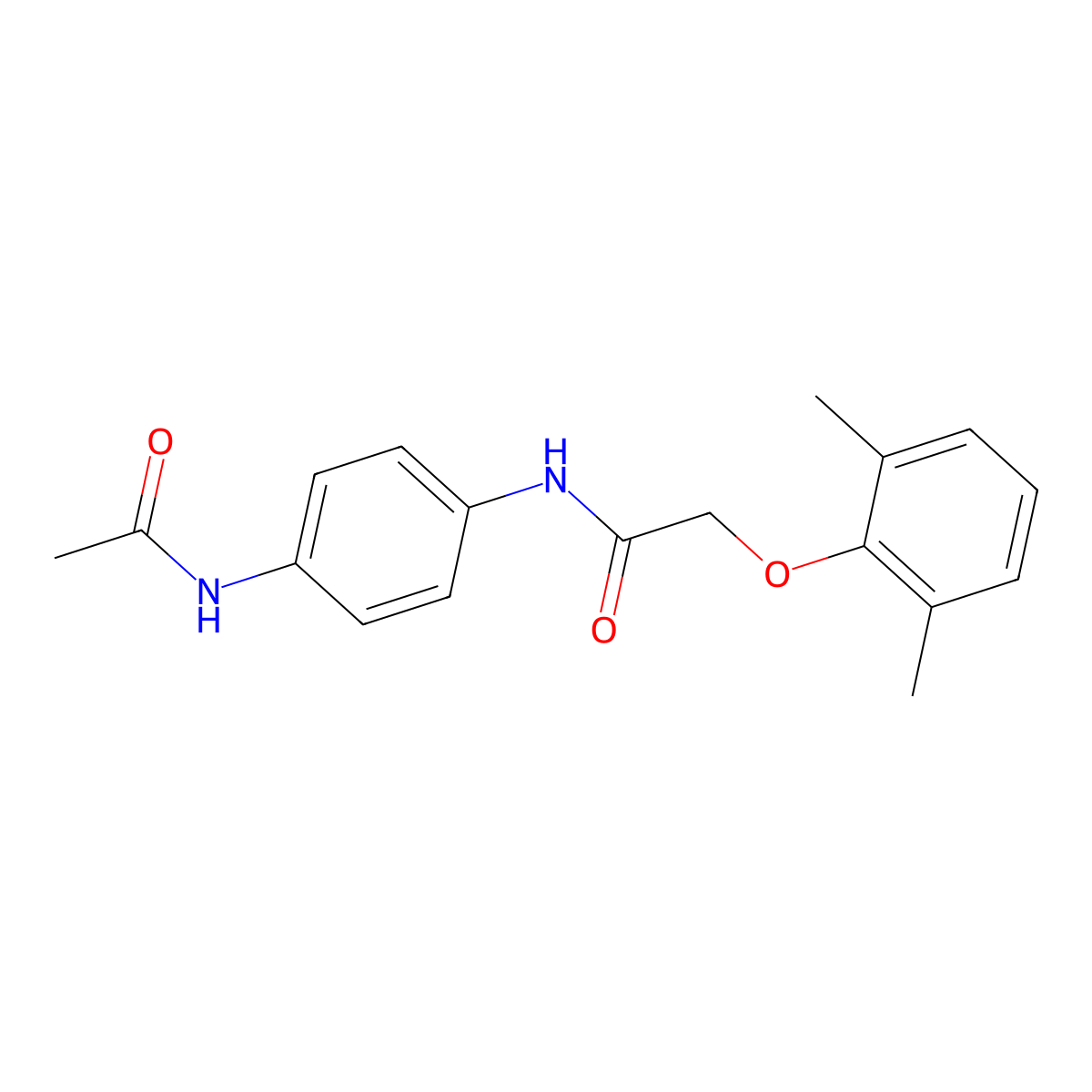 N-[4-(acetylamino)phenyl]-2-(2,6-dimethylphenoxy)acetamide molecular structure, CAS 651017-83-3