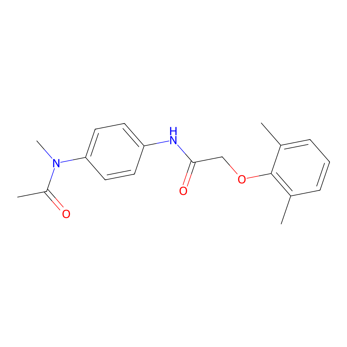 N-[4-[acetyl(methyl)amino]phenyl]-2-(2,6-dimethylphenoxy)acetamide molecular structure, CAS 651017-84-4