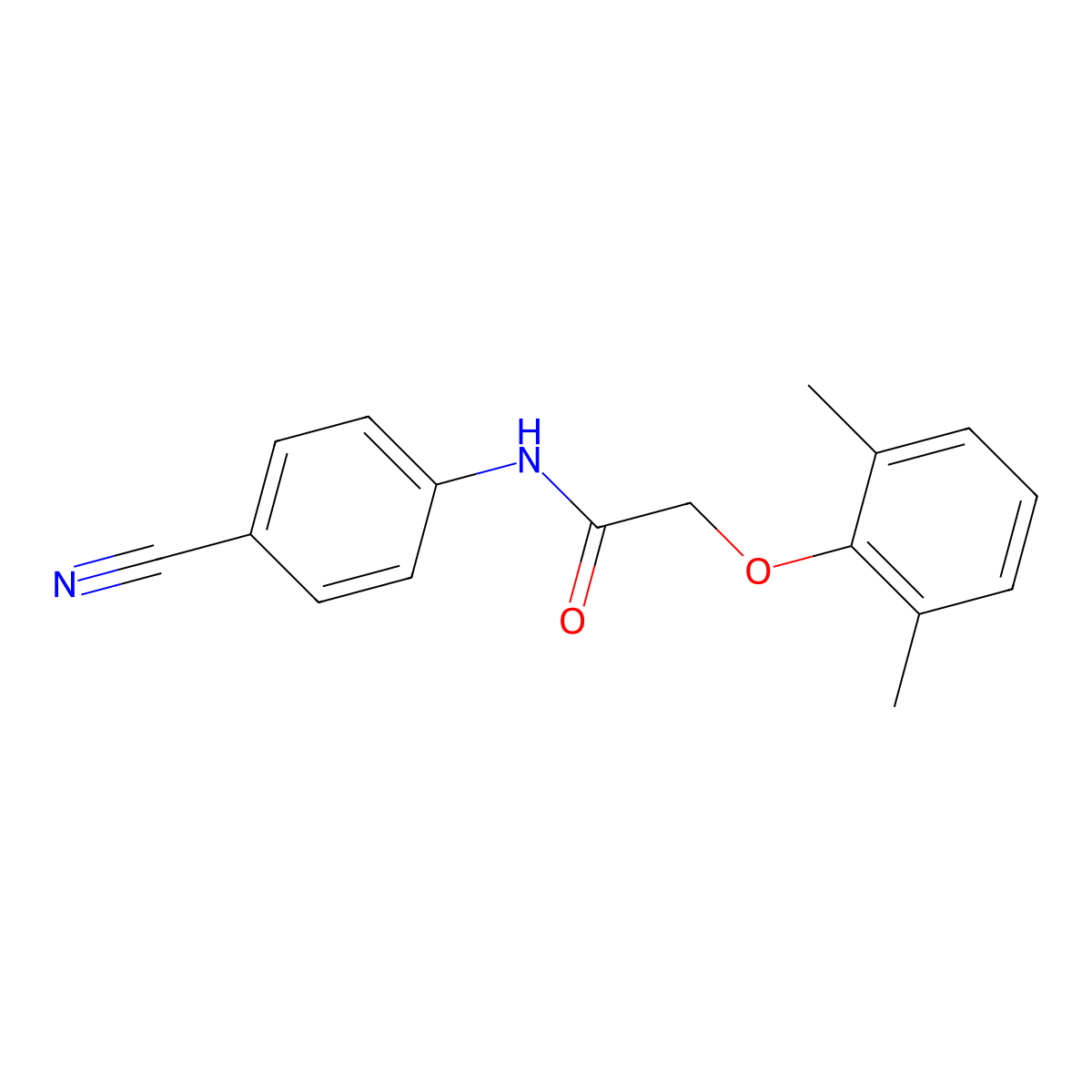 N-(4-cyanophenyl)-2-(2,6-dimethylphenoxy)acetamide molecular structure, CAS 651017-87-7