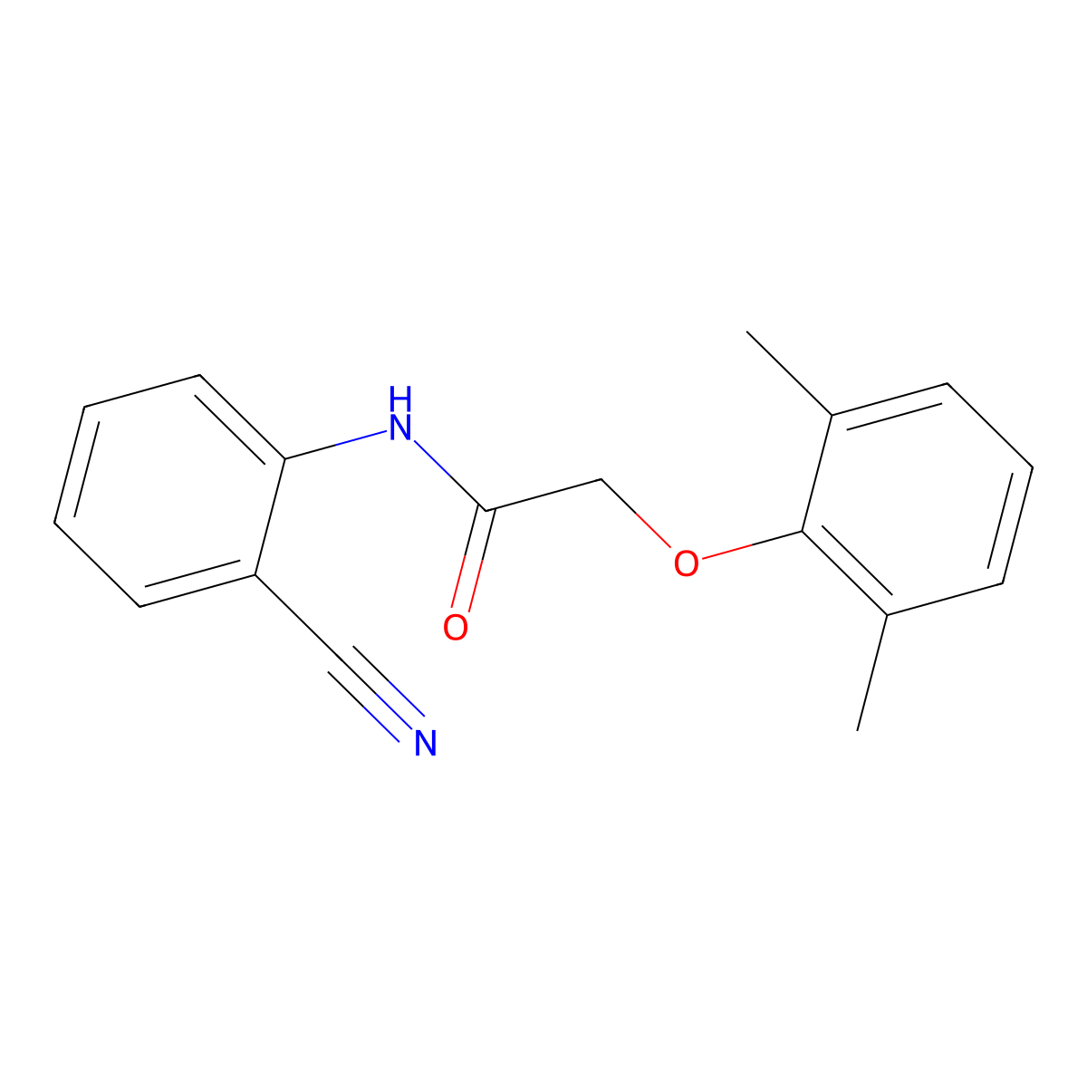 N-(2-cyanophenyl)-2-(2,6-dimethylphenoxy)acetamide molecular structure, CAS 651017-88-8