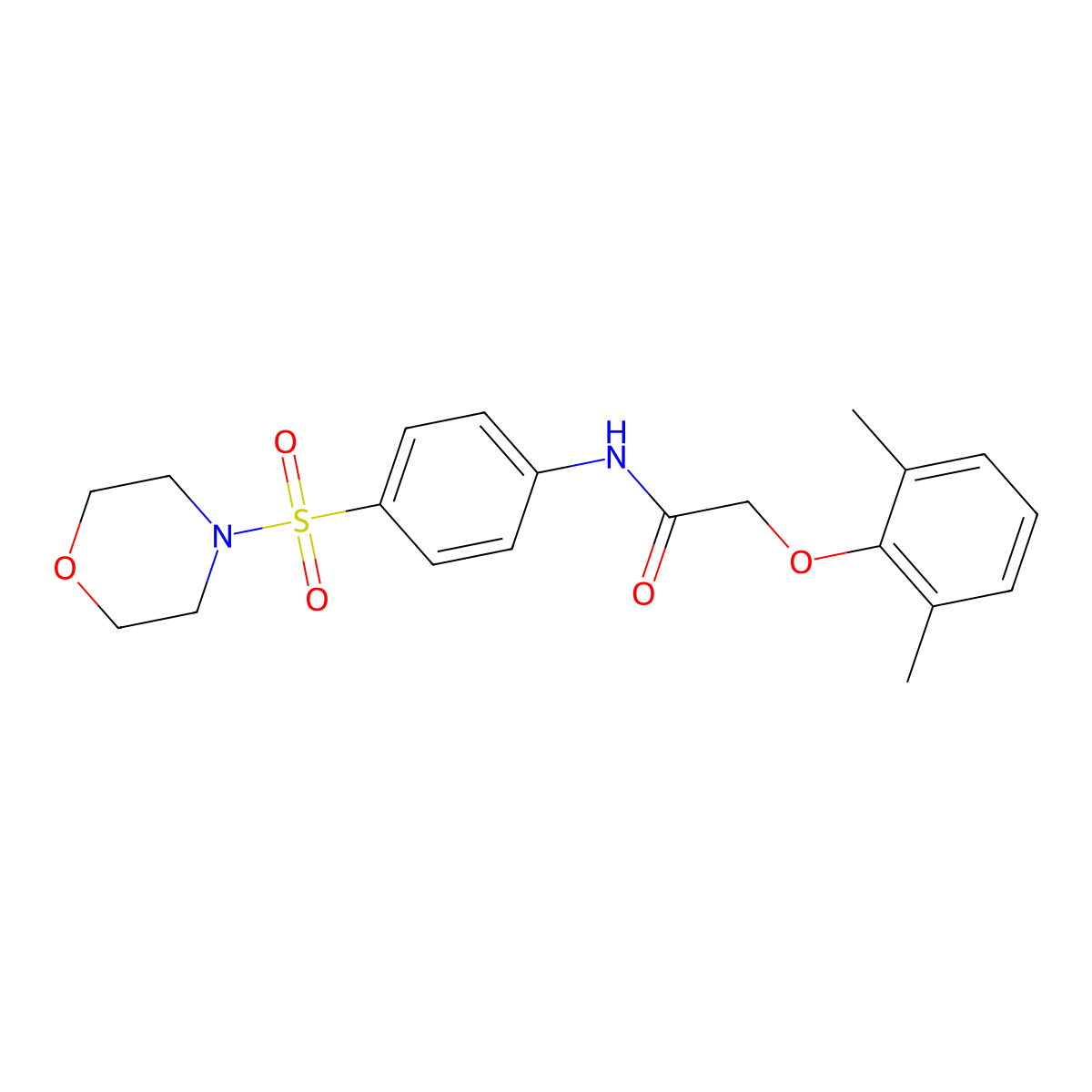 2-(2,6-dimethylphenoxy)-N-[4-(4-morpholinylsulfonyl)phenyl]acetamide molecular structure, CAS 651018-01-8
