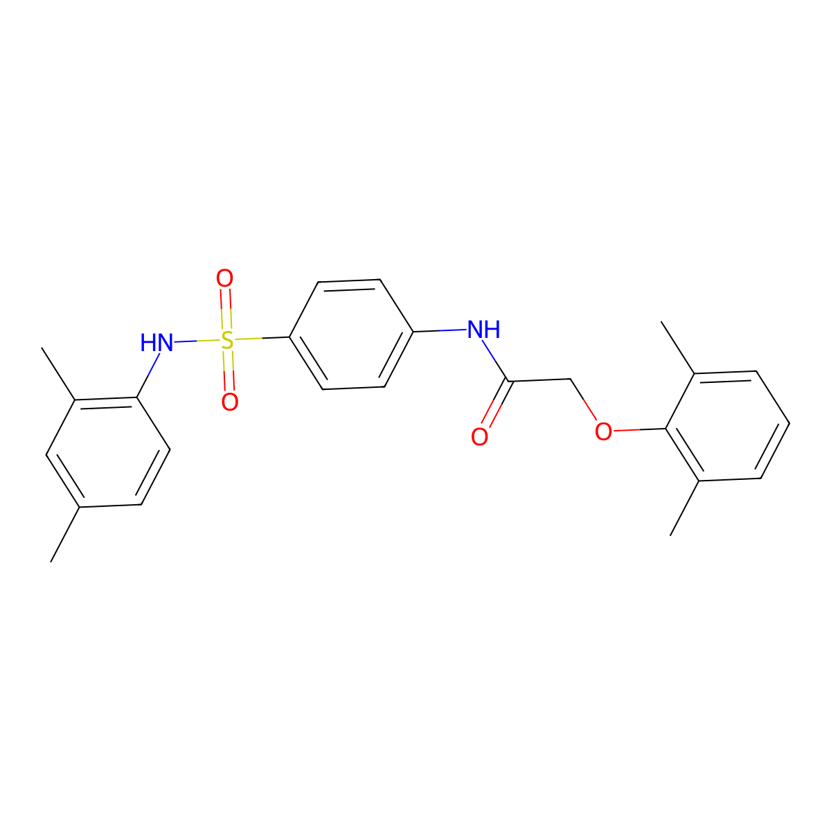 2-(2,6-dimethylphenoxy)-N-[4-[(2,4-dimethylphenyl)sulfamoyl]phenyl]acetamide molecular structure, CAS 651018-07-4