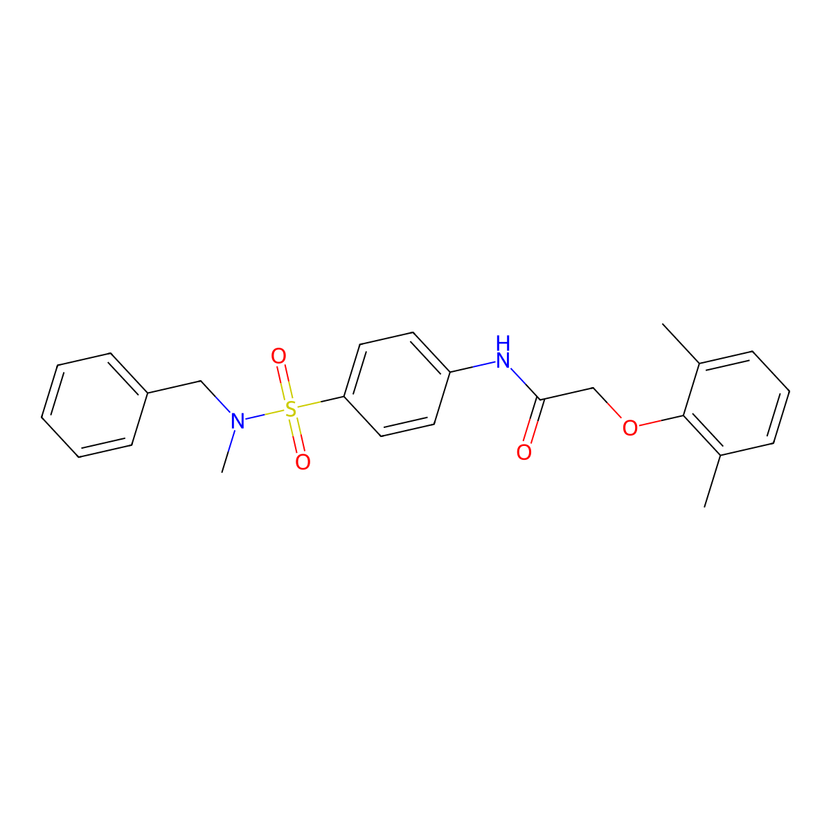 N-(4-{[benzyl(methyl)amino]sulfonyl}phenyl)-2-(2,6-dimethylphenoxy)acetamide molecular structure, CAS 651018-14-3
