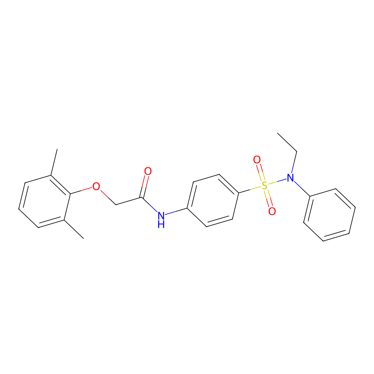 2-(2,6-dimethylphenoxy)-N-[4-[ethyl(phenyl)sulfamoyl]phenyl]acetamide molecular structure, CAS 651018-16-5