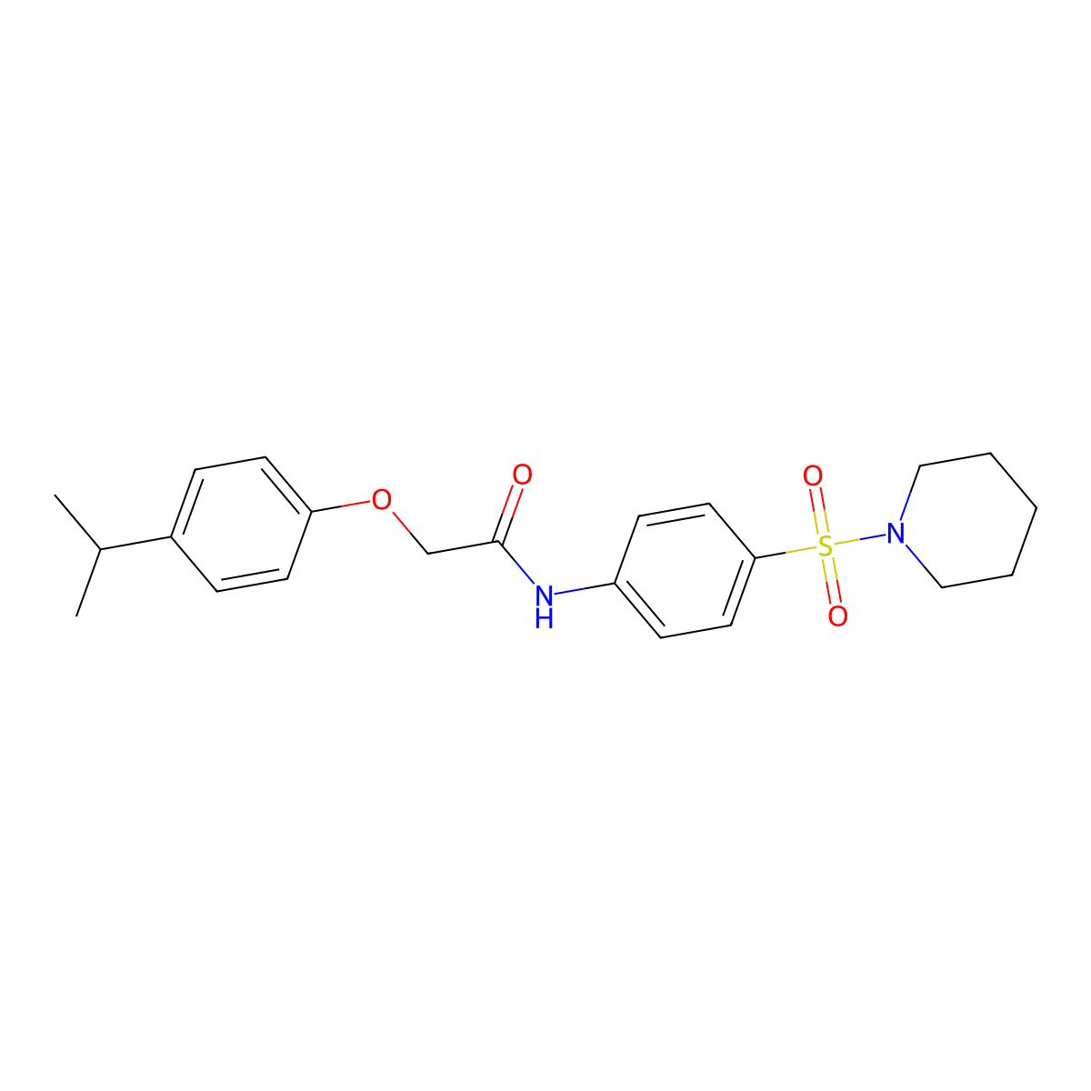2-(4-isopropylphenoxy)-N-[4-(1-piperidinylsulfonyl)phenyl]acetamide molecular structure, CAS 651018-67-6