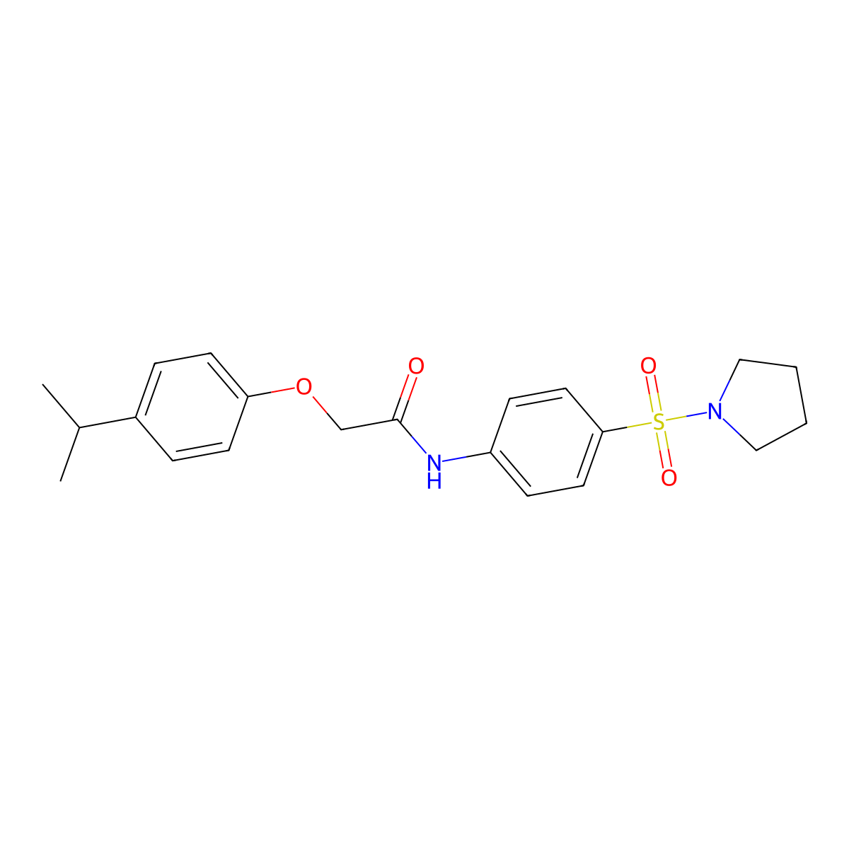 2-(4-isopropylphenoxy)-N-[4-(1-pyrrolidinylsulfonyl)phenyl]acetamide molecular structure, CAS 651018-68-7
