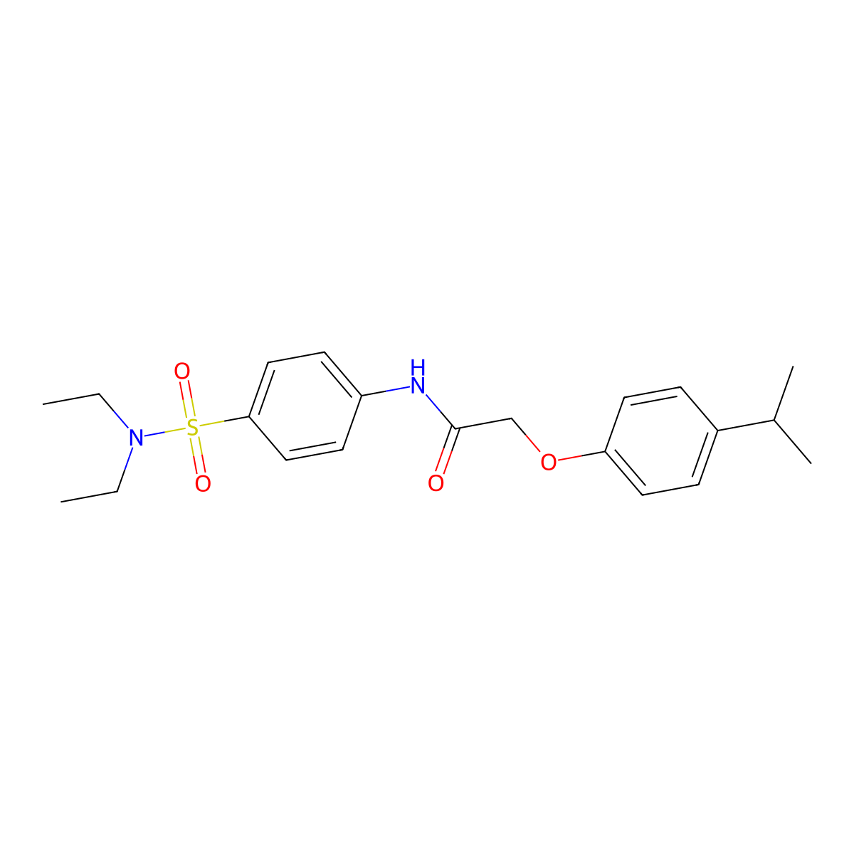 N-{4-[(diethylamino)sulfonyl]phenyl}-2-(4-isopropylphenoxy)acetamide molecular structure, CAS 651018-71-2