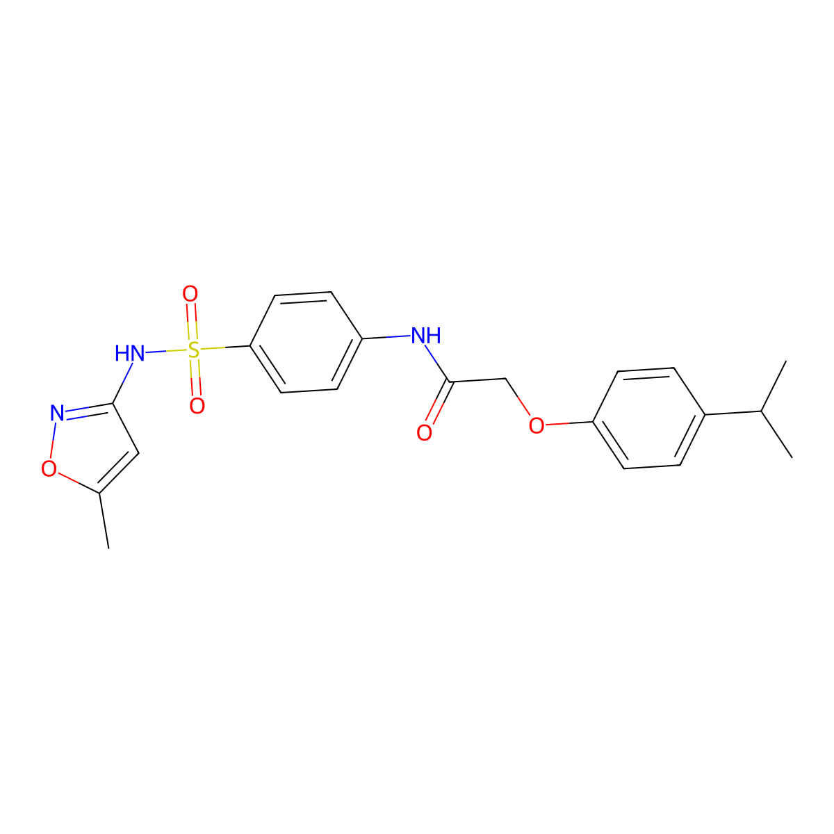 2-(4-isopropylphenoxy)-N-(4-{[(5-methyl-3-isoxazolyl)amino]sulfonyl}phenyl)acetamide molecular structure, CAS 651018-72-3