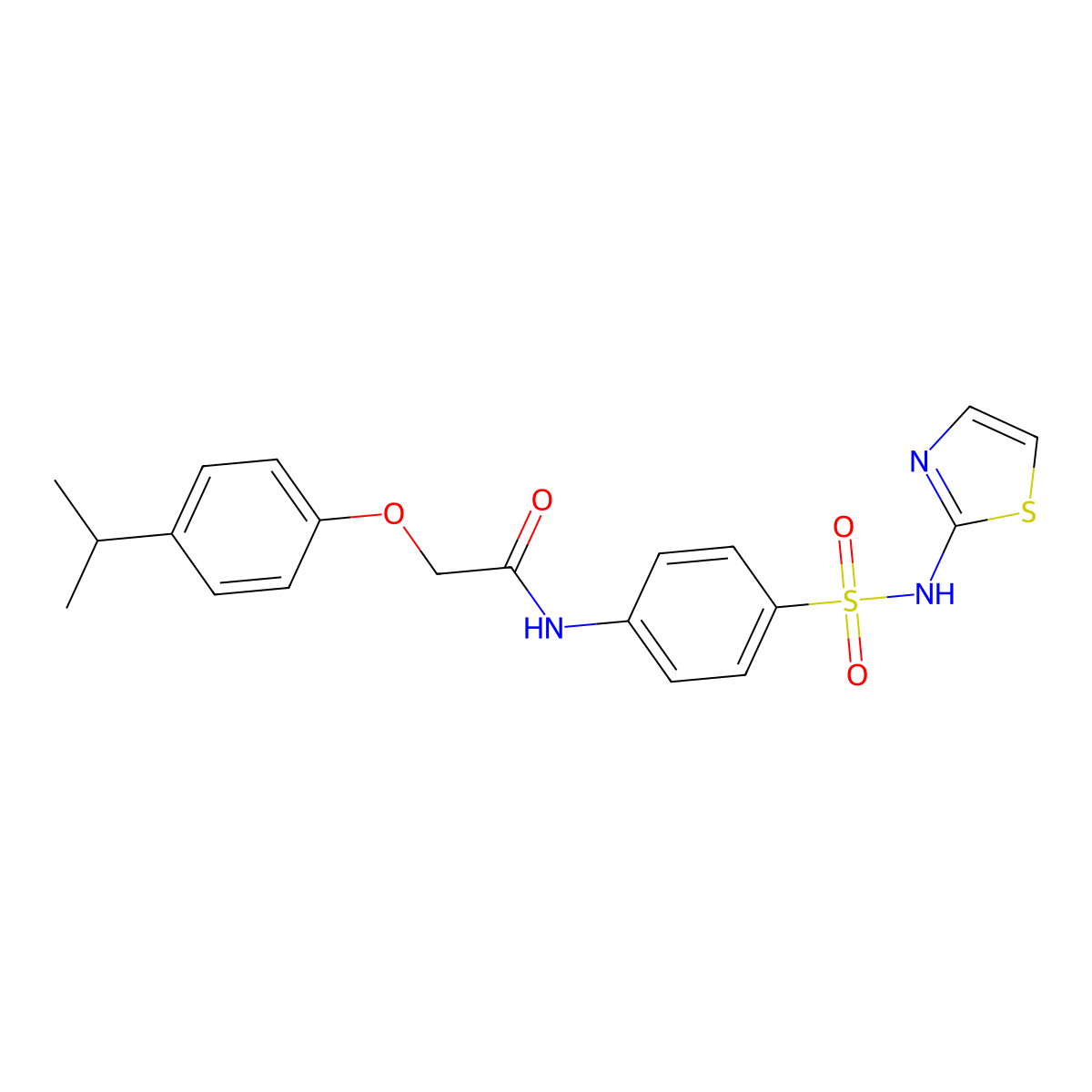 2-(4-isopropylphenoxy)-N-{4-[(1,3-thiazol-2-ylamino)sulfonyl]phenyl}acetamide molecular structure, CAS 651018-73-4