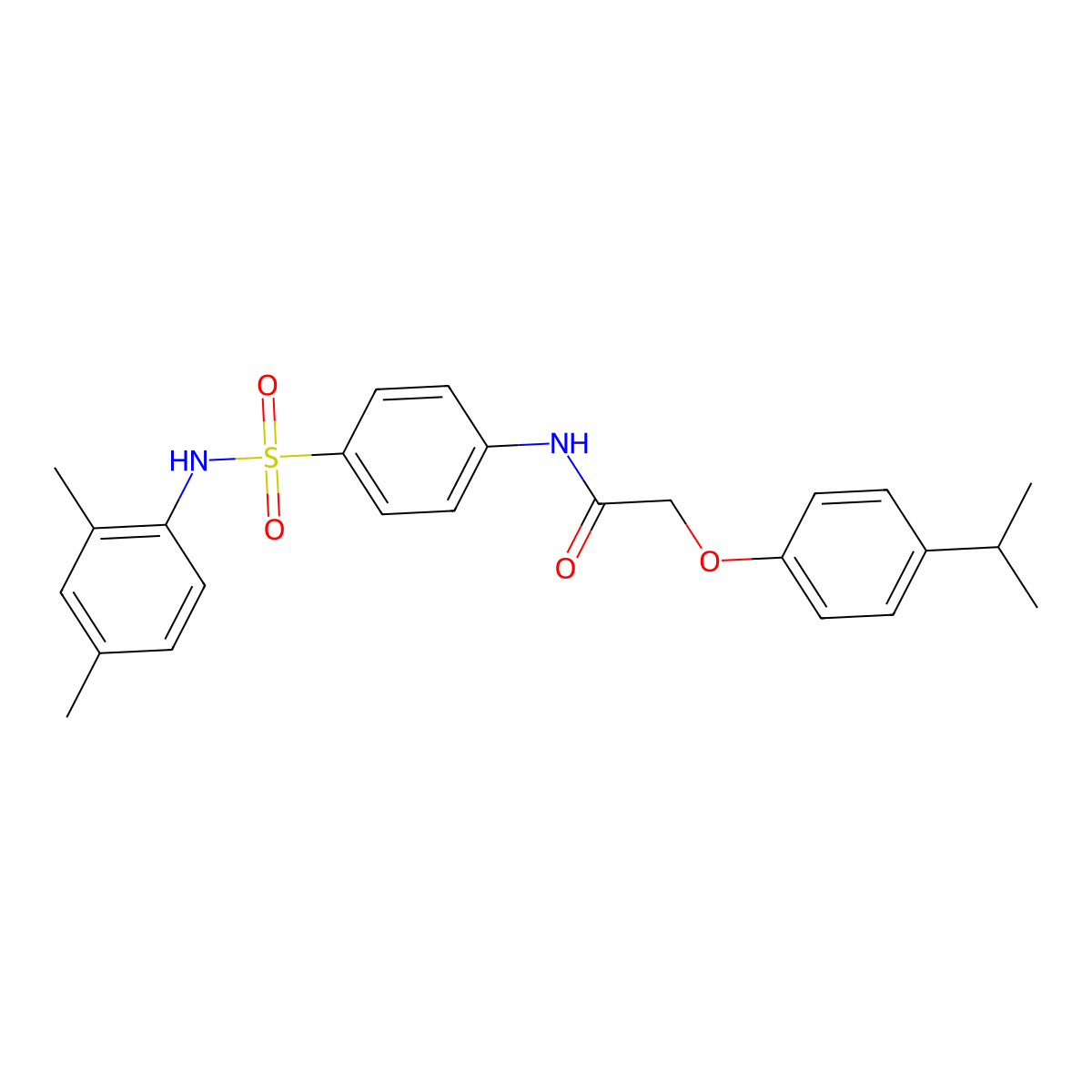 N-[4-[(2,4-dimethylphenyl)sulfamoyl]phenyl]-2-(4-propan-2-ylphenoxy)acetamide molecular structure, CAS 651018-75-6