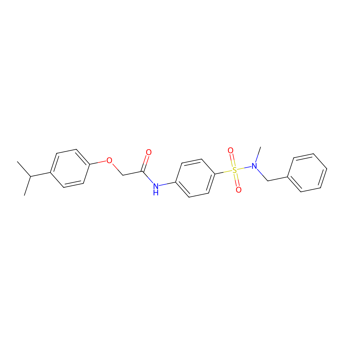 N-(4-{[benzyl(methyl)amino]sulfonyl}phenyl)-2-(4-isopropylphenoxy)acetamide molecular structure, CAS 651018-82-5