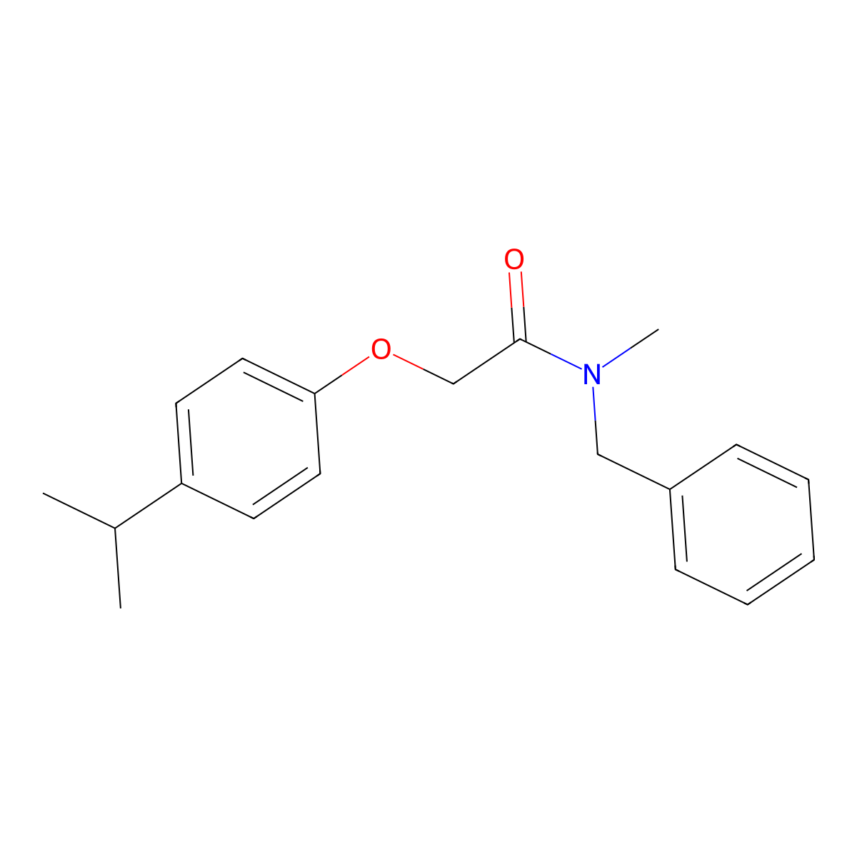 N-benzyl-N-methyl-2-(4-propan-2-ylphenoxy)acetamide molecular structure, CAS 651018-85-8