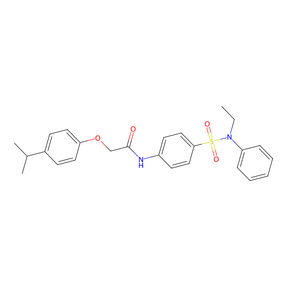 N-[4-[ethyl(phenyl)sulfamoyl]phenyl]-2-(4-propan-2-ylphenoxy)acetamide molecular structure, CAS 651018-86-9