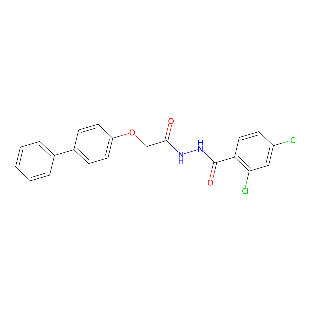 2,4-dichloro-N'-[2-(4-phenylphenoxy)acetyl]benzohydrazide molecular structure, CAS 651019-50-0