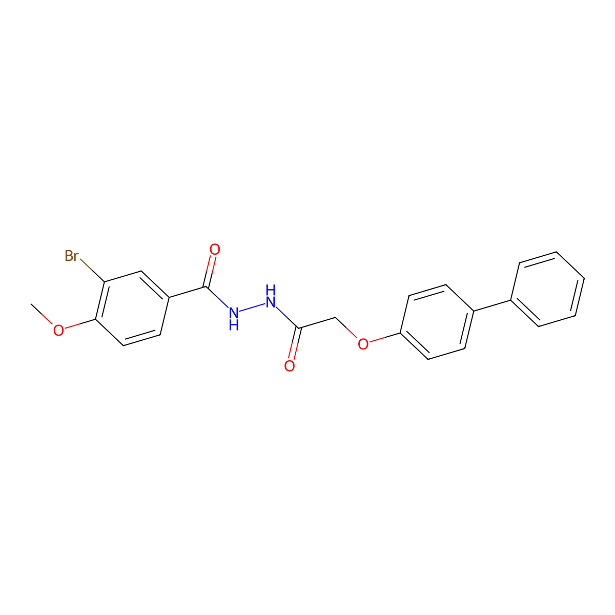 3-bromo-4-methoxy-N'-[2-(4-phenylphenoxy)acetyl]benzohydrazide molecular structure, CAS 651019-84-0