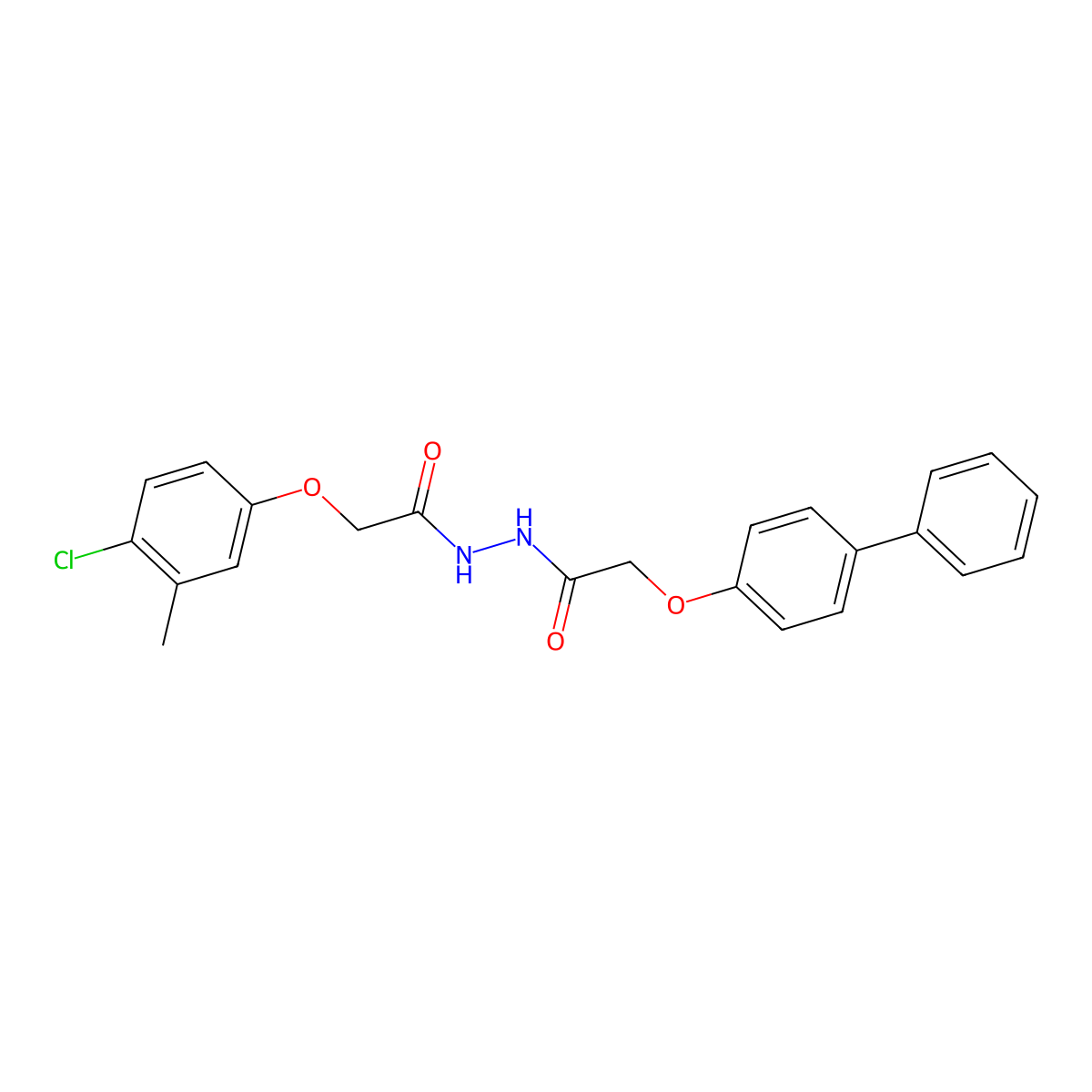 N'-[2-(4-chloro-3-methylphenoxy)acetyl]-2-(4-phenylphenoxy)acetohydrazide molecular structure, CAS 651020-18-7