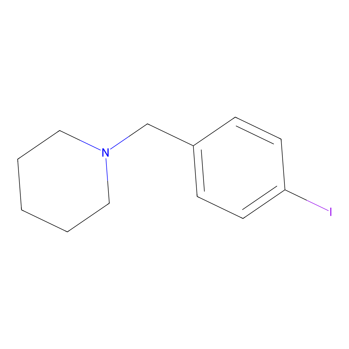 1-(4-Iodobenzyl)piperidine molecular structure, CAS 651022-26-3