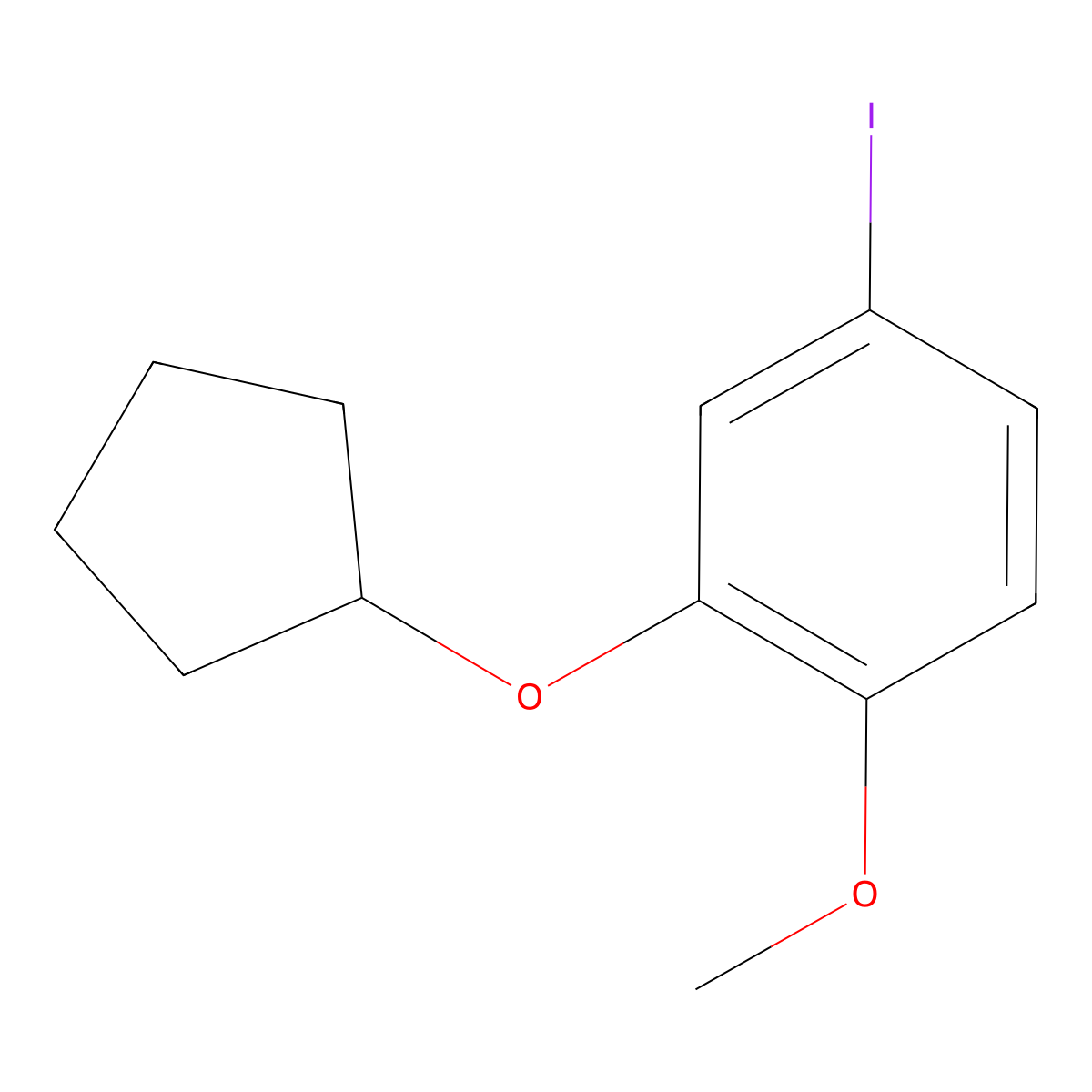 3-Cyclopentyloxy-4-methoxyiodobenzene molecular structure, CAS 651023-32-4