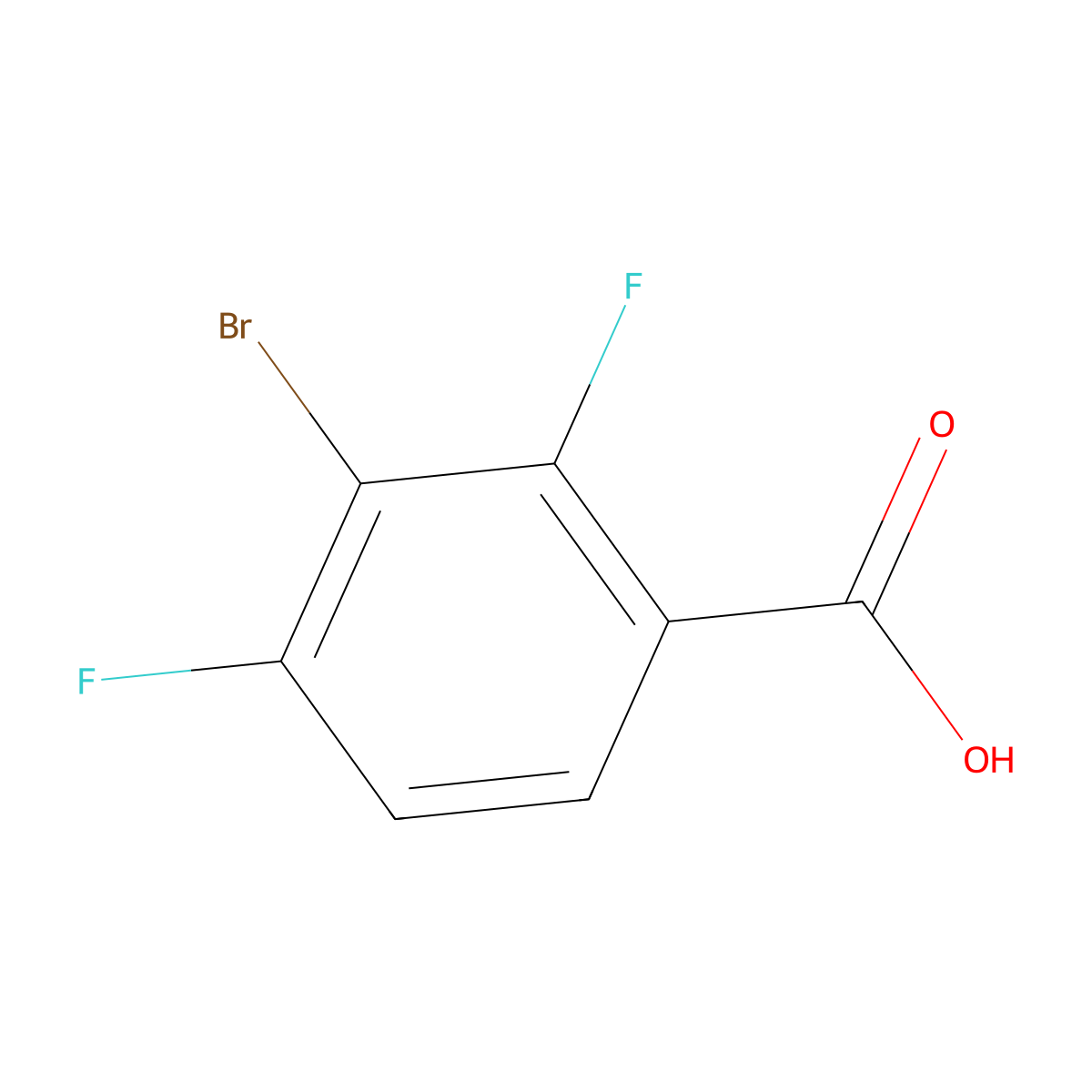 3-Bromo-2,4-difluorobenzoic acid molecular structure, CAS 651026-98-1