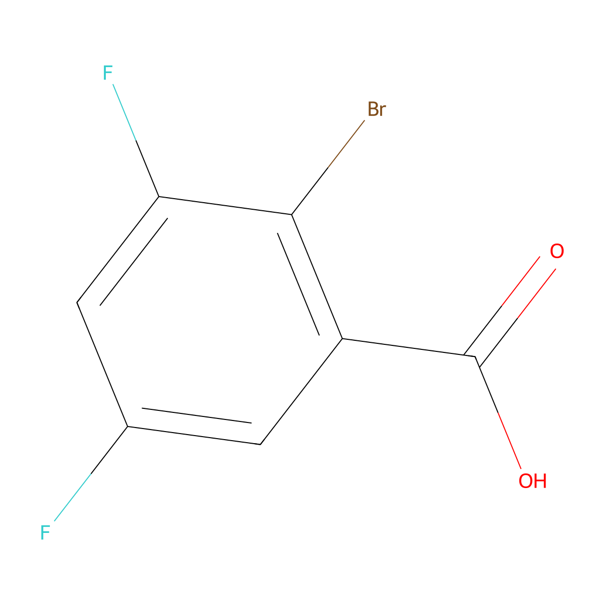 2-Bromo-3,5-difluorobenzoic acid molecular structure, CAS 651027-01-9