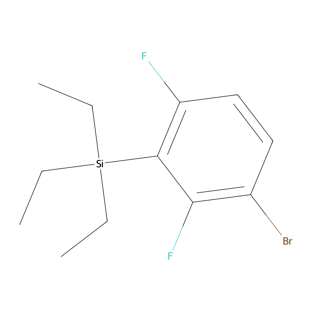 Silane, (3-bromo-2,6-difluorophenyl)triethyl- molecular structure, CAS 651027-03-1