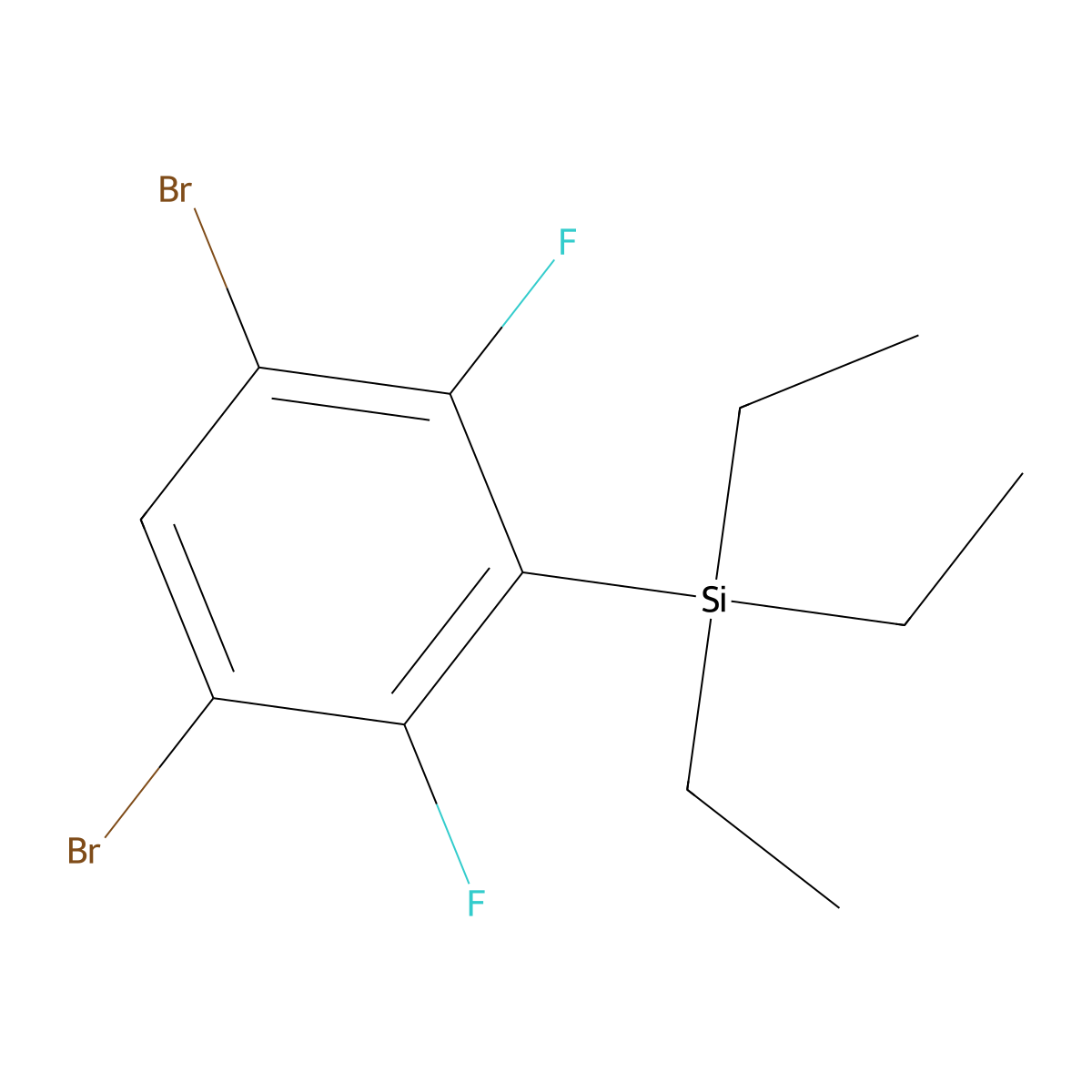 Silane, (3,5-dibromo-2,6-difluorophenyl)triethyl- molecular structure, CAS 651027-04-2