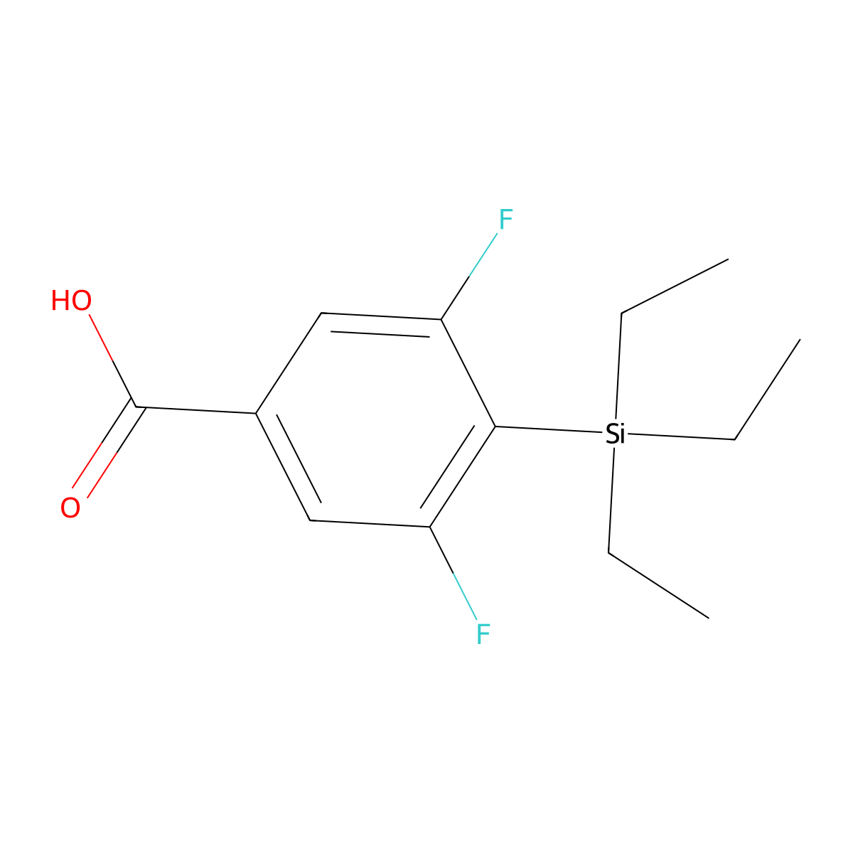 Benzoic acid, 3,5-difluoro-4-(triethylsilyl)- molecular structure, CAS 651027-07-5