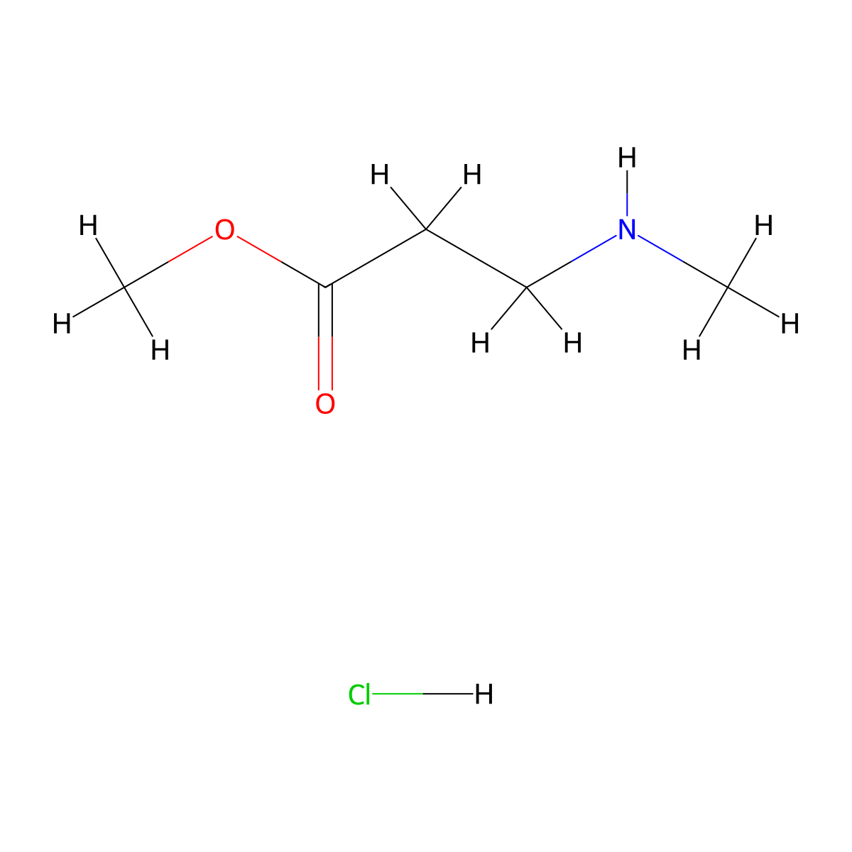 Methyl 3-(methylamino)propanoate hydrochloride molecular structure, CAS 65103-50-6