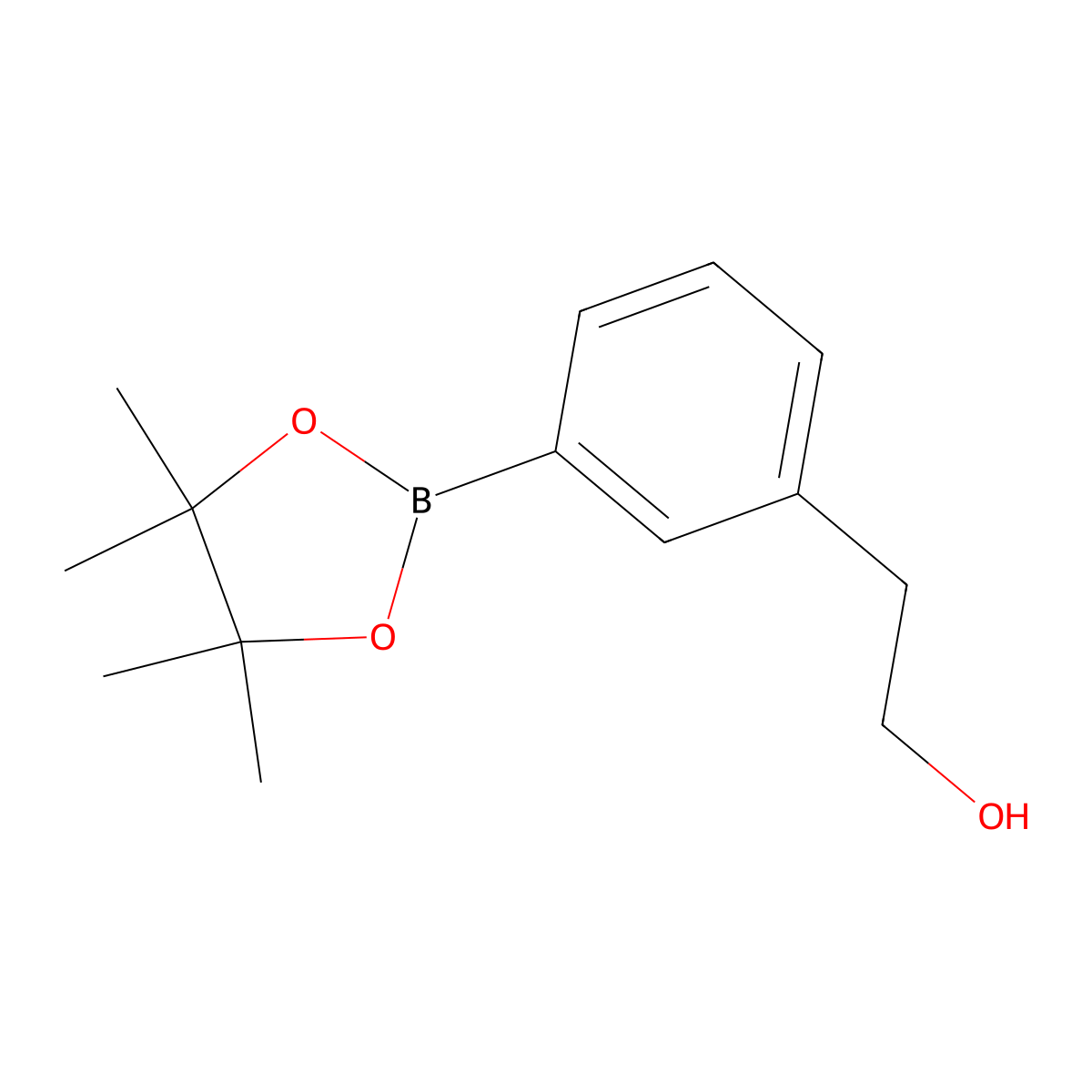 2-(3-(4,4,5,5-Tetramethyl-1,3,2-dioxaborolan-2-yl)phenyl)ethanol molecular structure, CAS 651030-56-7