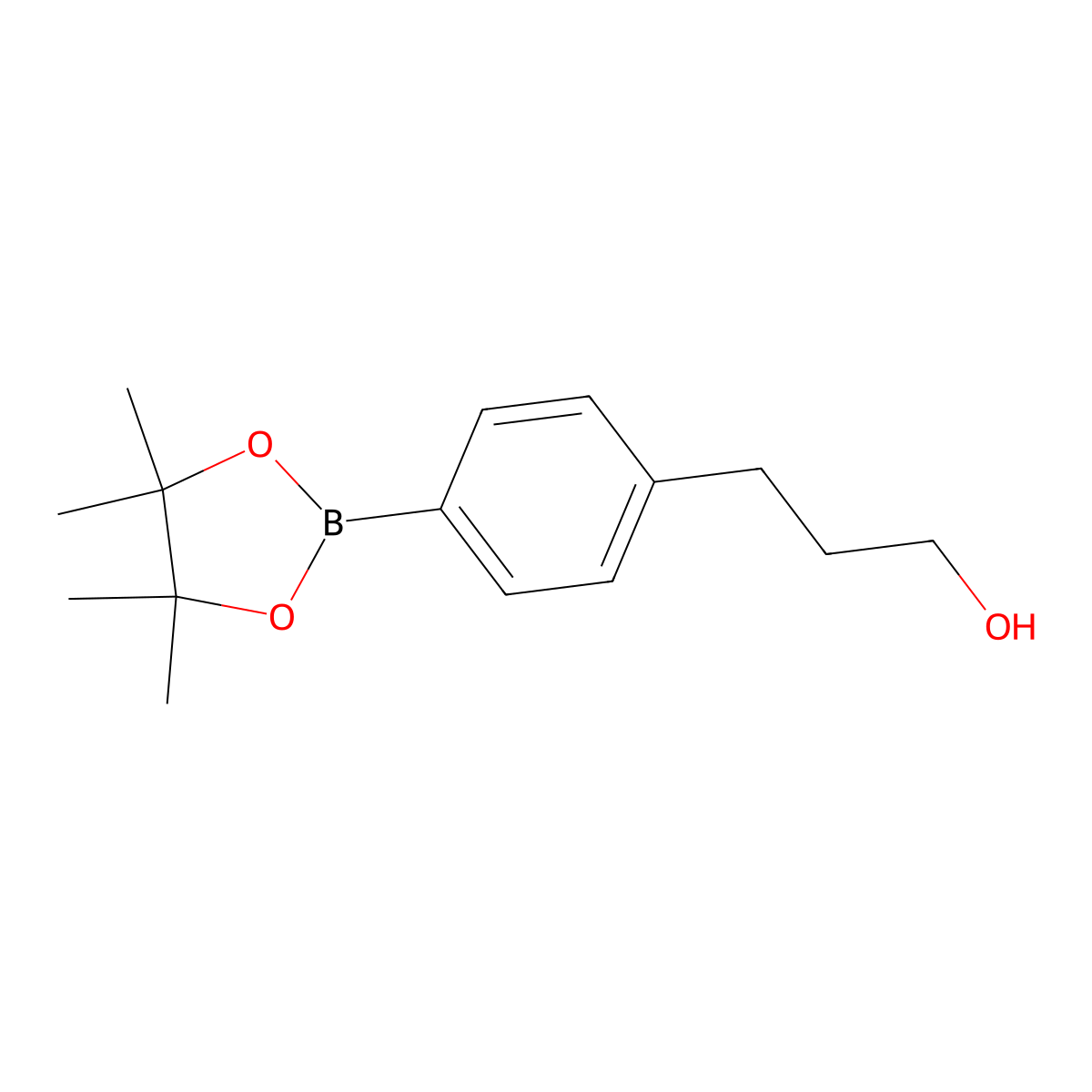 4-(4,4,5,5-Tetramethyl-1,3,2-dioxaborolan-2-yl)benzenepropanol molecular structure, CAS 651030-57-8