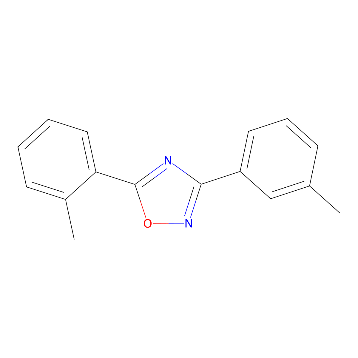 5-(2-Methylphenyl)-3-(3-methylphenyl)-1,2,4-oxadiazole molecular structure, CAS 651032-75-6