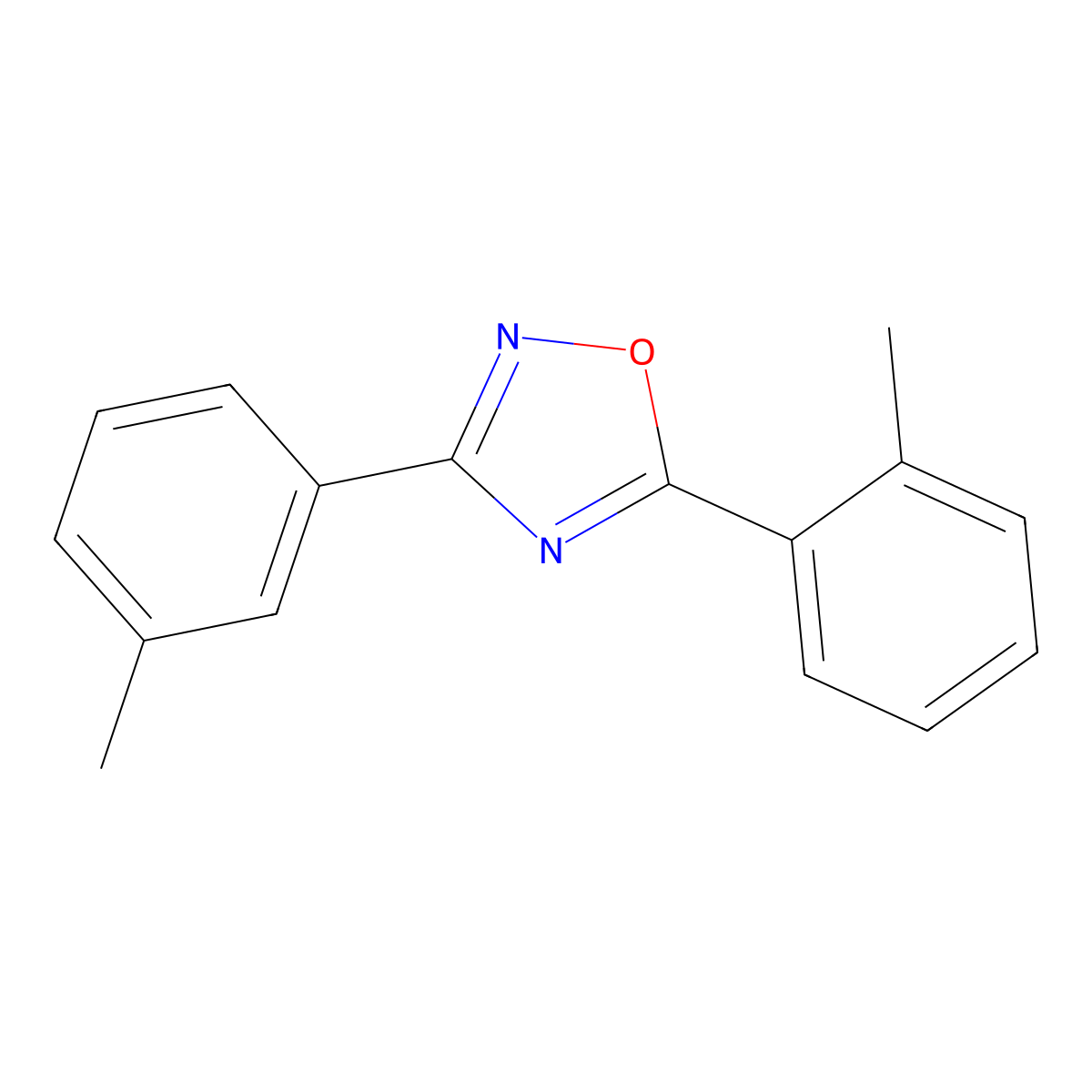 5-(2-Methylphenyl)-3-(3-methylphenyl)-1,2,4-oxadiazole molecular structure, CAS 651032-75-6