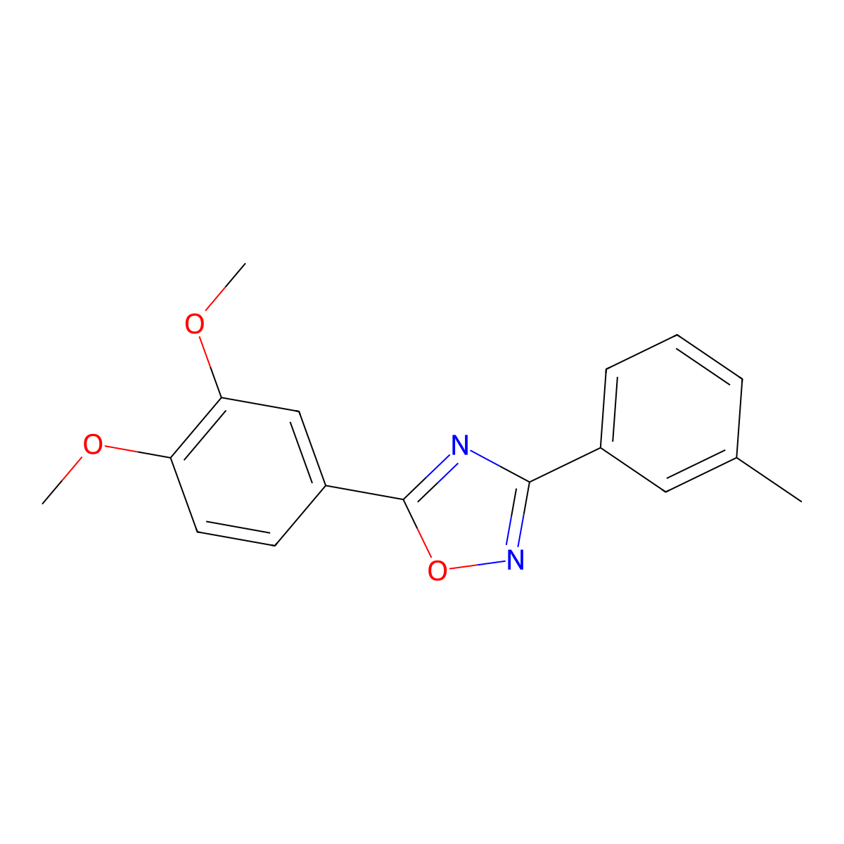 5-(3,4-Dimethoxyphenyl)-3-(3-methylphenyl)-1,2,4-oxadiazole molecular structure, CAS 651032-76-7