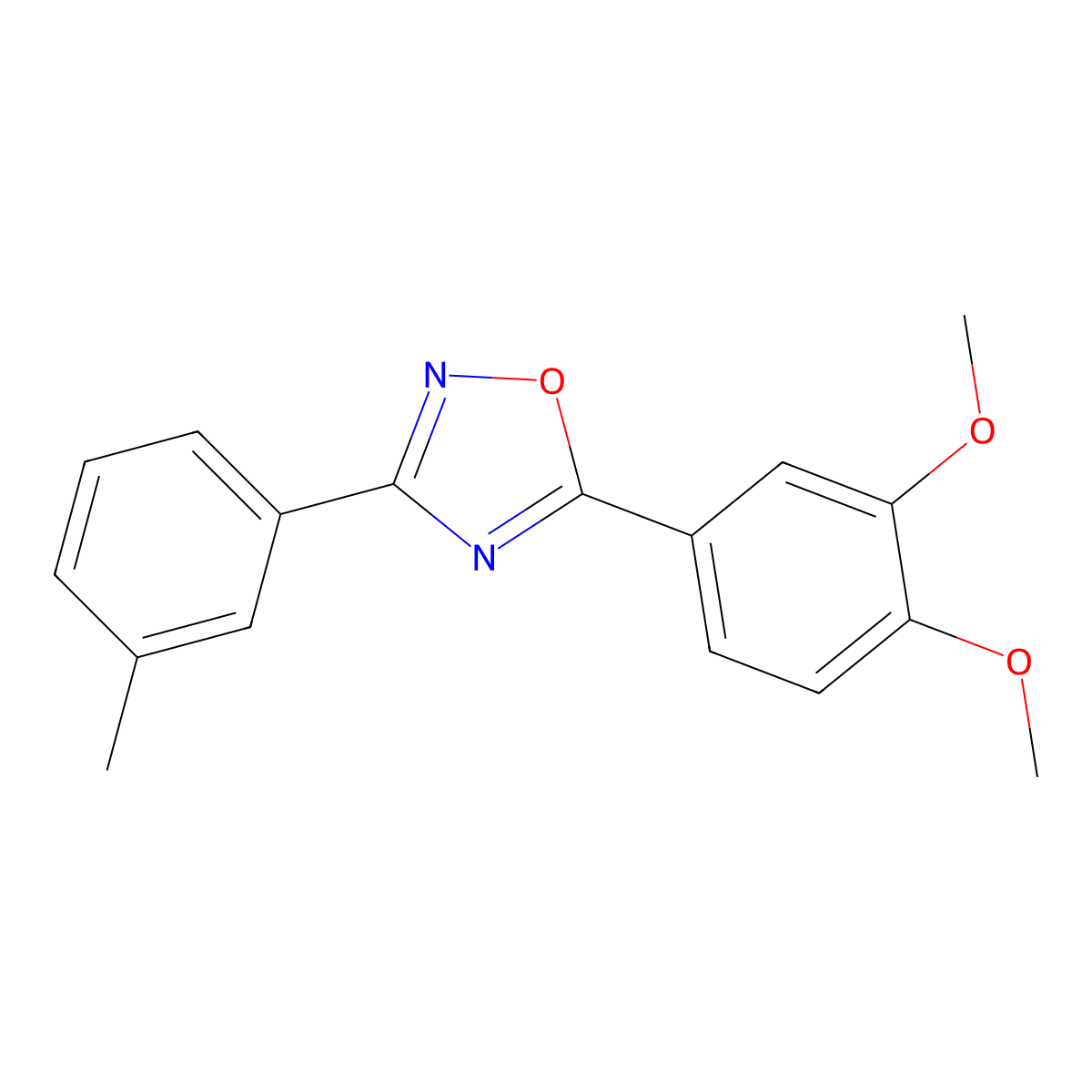 5-(3,4-Dimethoxyphenyl)-3-(3-methylphenyl)-1,2,4-oxadiazole molecular structure, CAS 651032-76-7