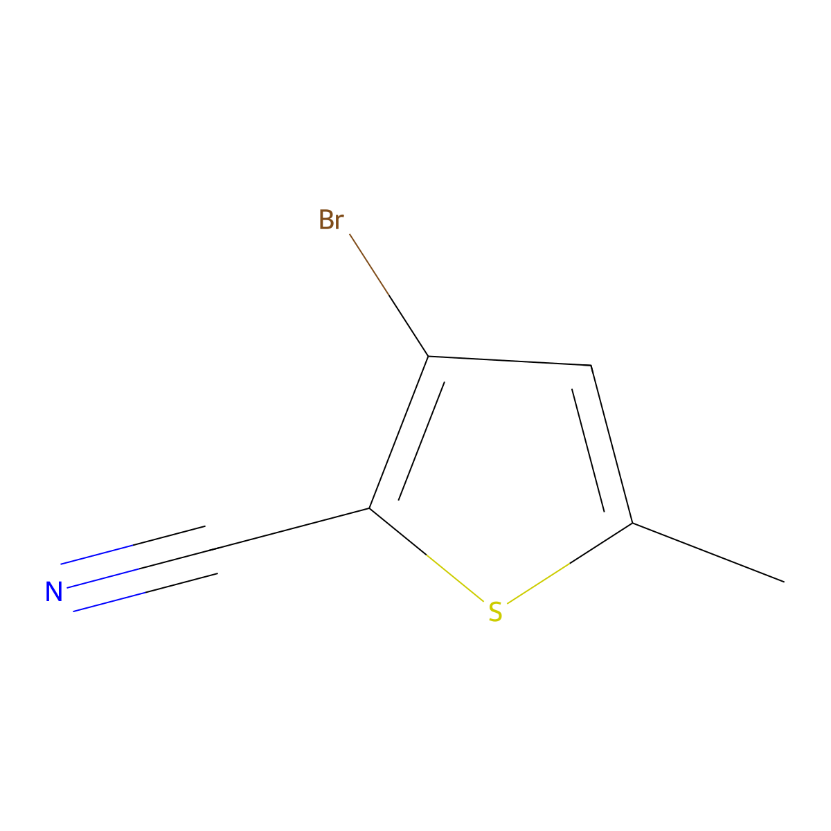 3-Bromo-5-methylthiophene-2-carbonitrile molecular structure, CAS 651034-29-6