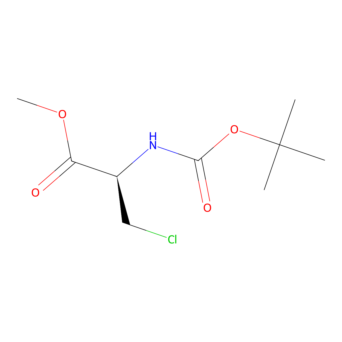Methyl N-boc-3-chloro-L-alaninate molecular structure, CAS 651035-84-6