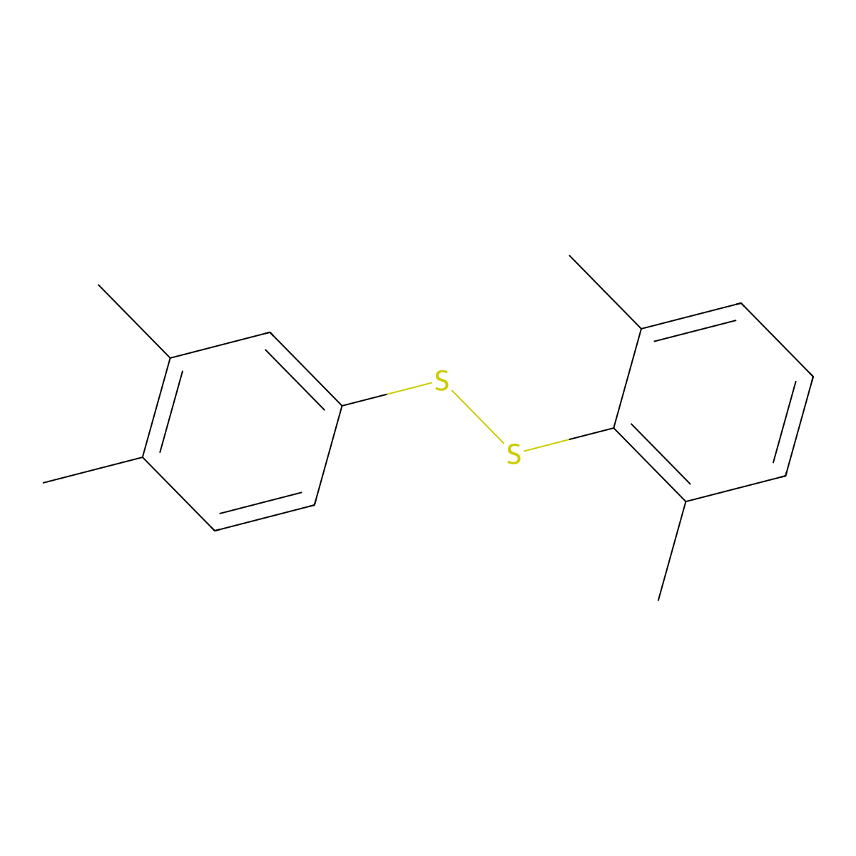 2,6-Xylyl 3,4-xylyl disulfide molecular structure, CAS 65104-33-8