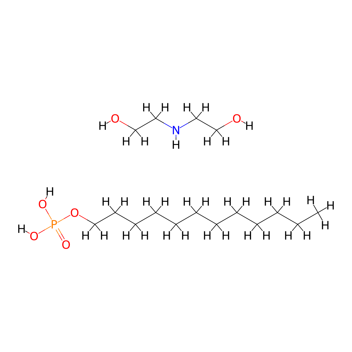 Phosphoric acid, dodecyl ester, compd. with 2,2'-iminobis[ethanol] molecular structure, CAS 65104-38-3