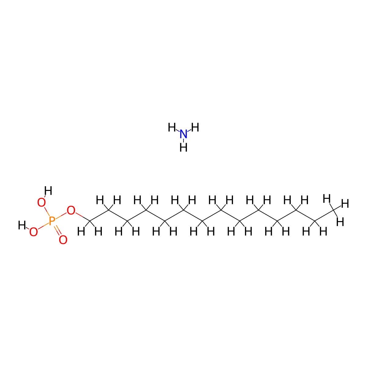 Ammonium tetradecyl hydrogen phosphate molecular structure, CAS 65104-58-7