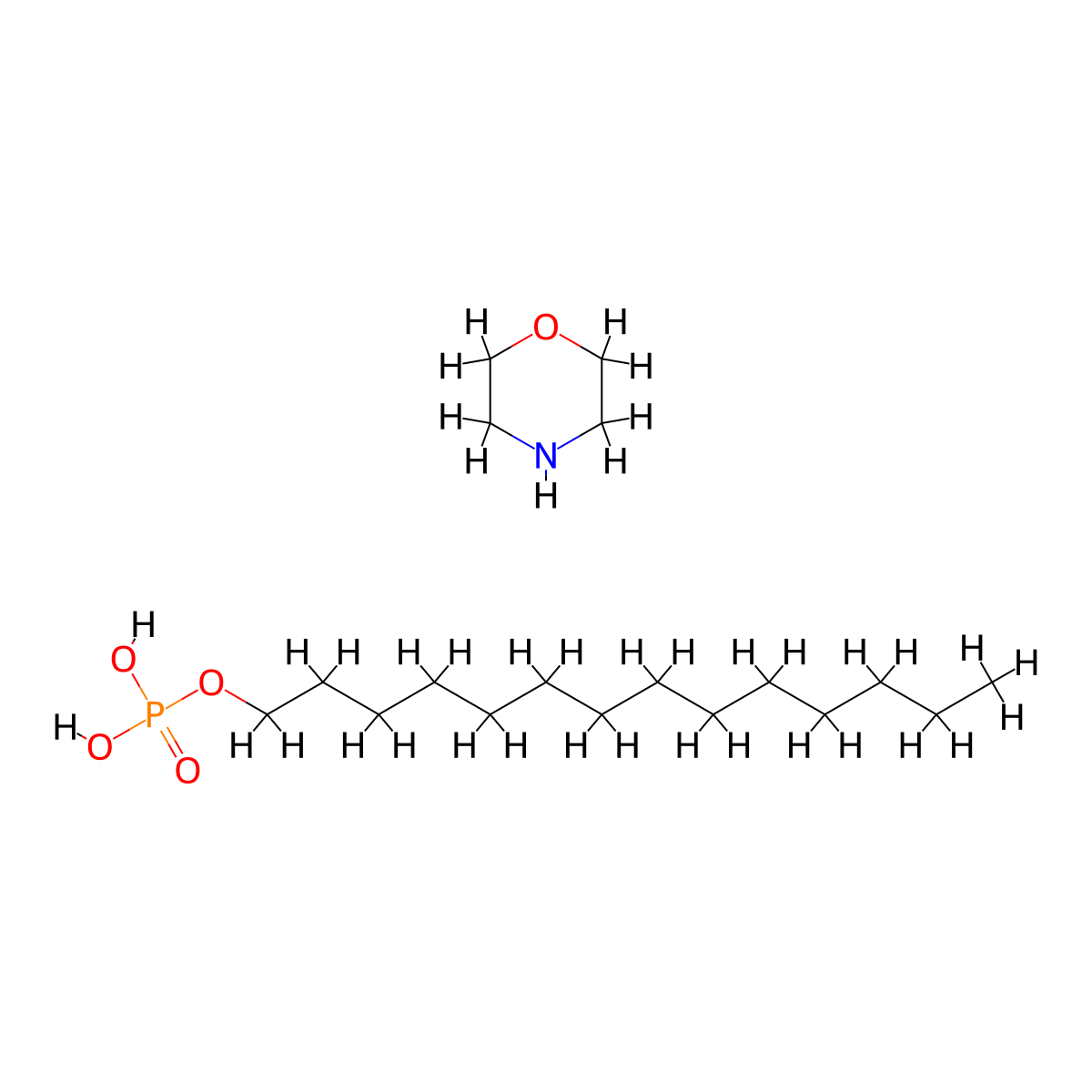 Morpholinium tetradecyl hydrogen phosphate molecular structure, CAS 65104-59-8