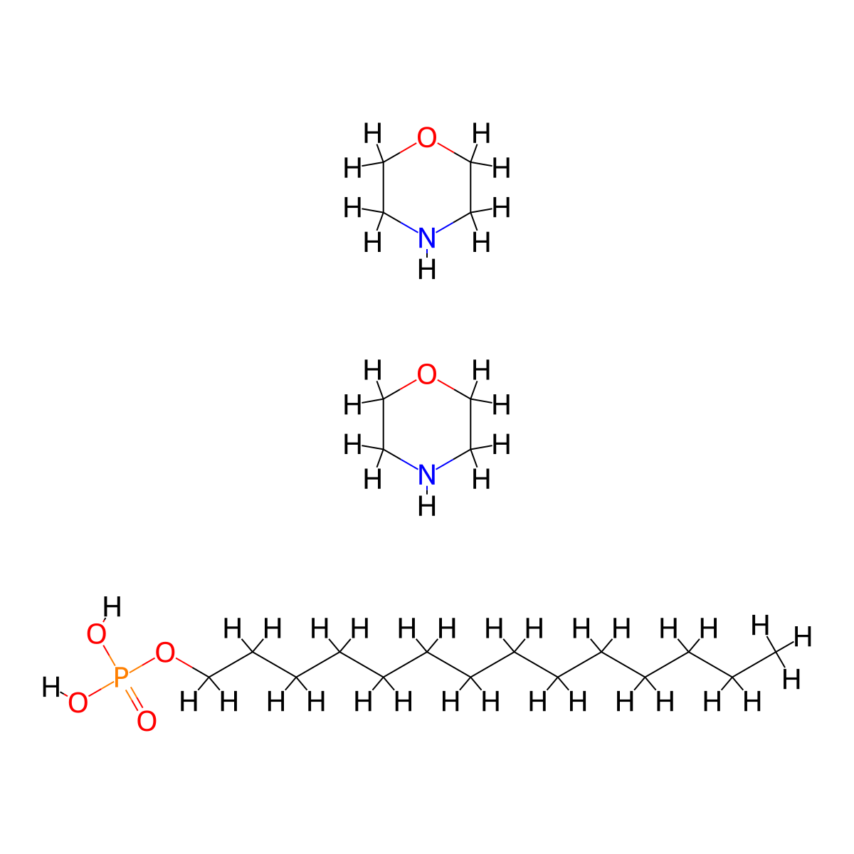 Dimorpholinium tetradecyl phosphate molecular structure, CAS 65104-60-1